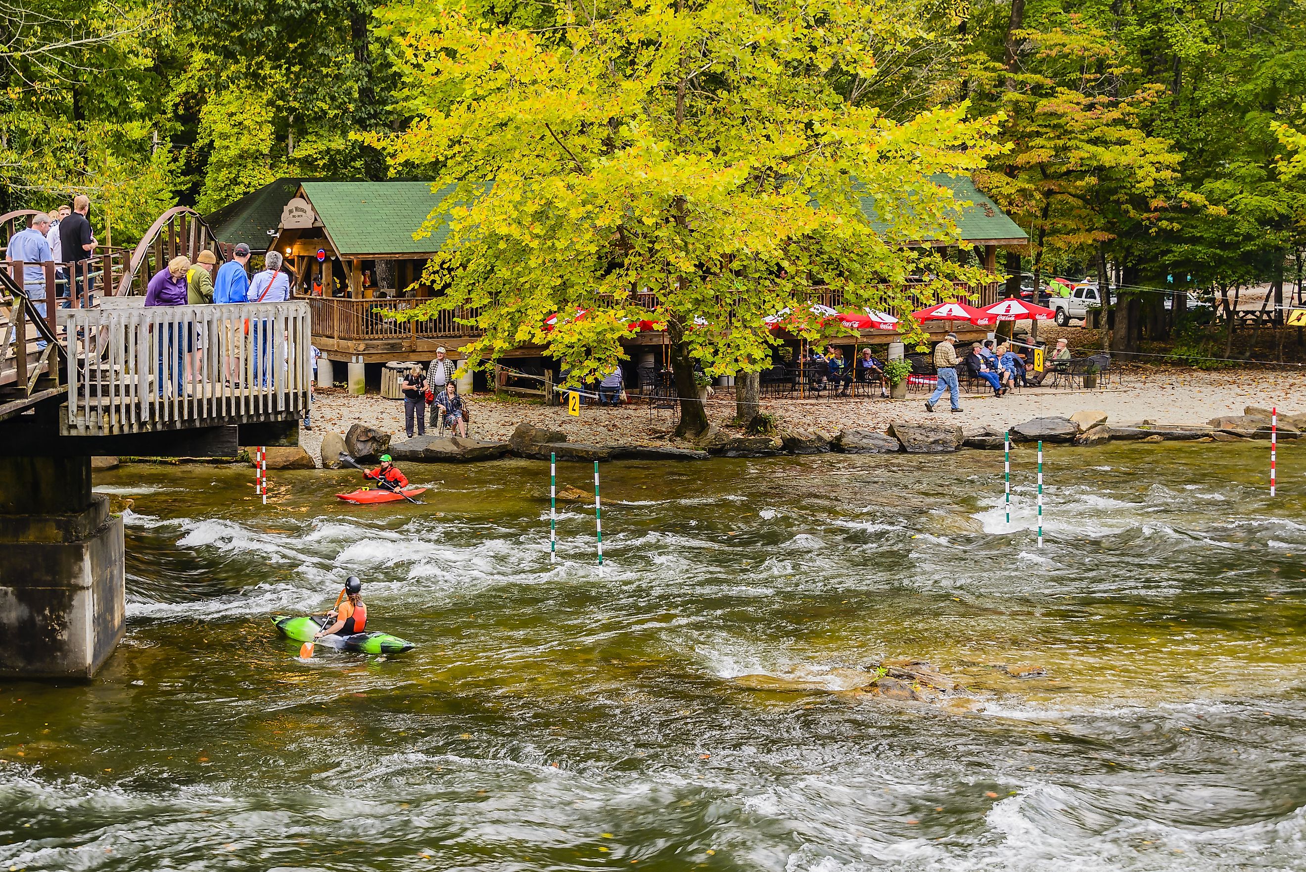 Nantahala Outdoor Center near Bryson City, NC. Editorial credit: elvisvaughn / Shutterstock.com.