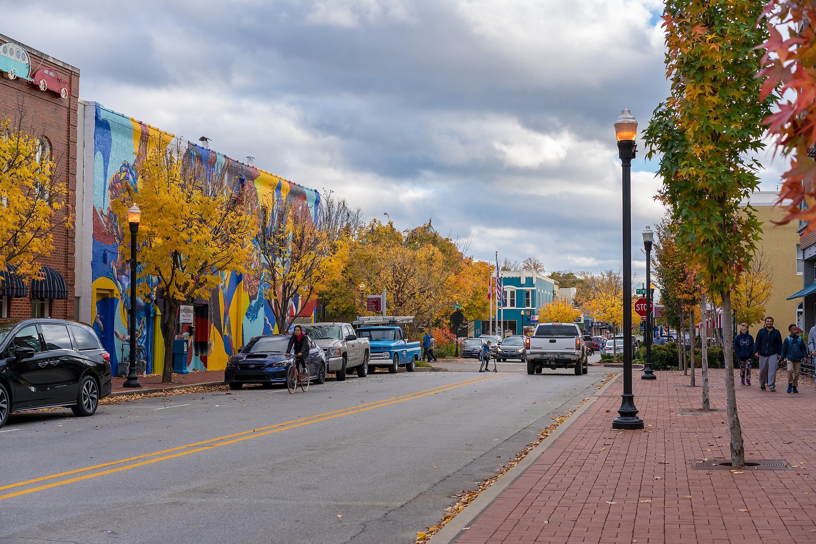 Historic buildings in downtown Bentonville, Arkansas. Editorial credit: shuttersv / Shutterstock.com