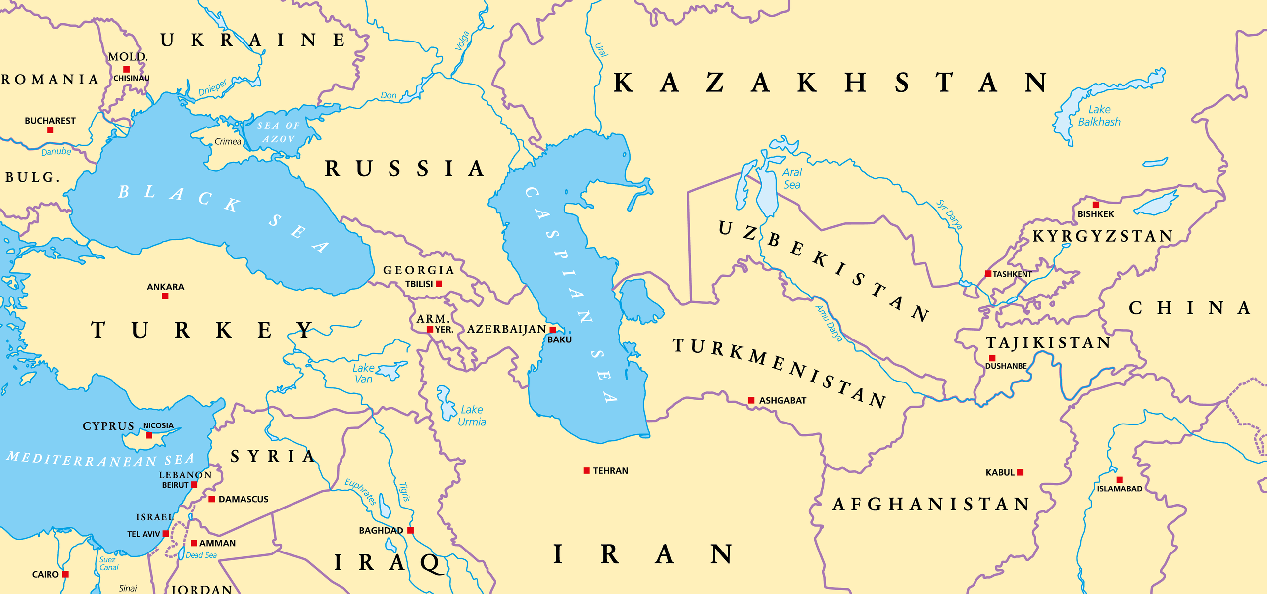 The caspian sea straddles the border between eastern europe and asia ...