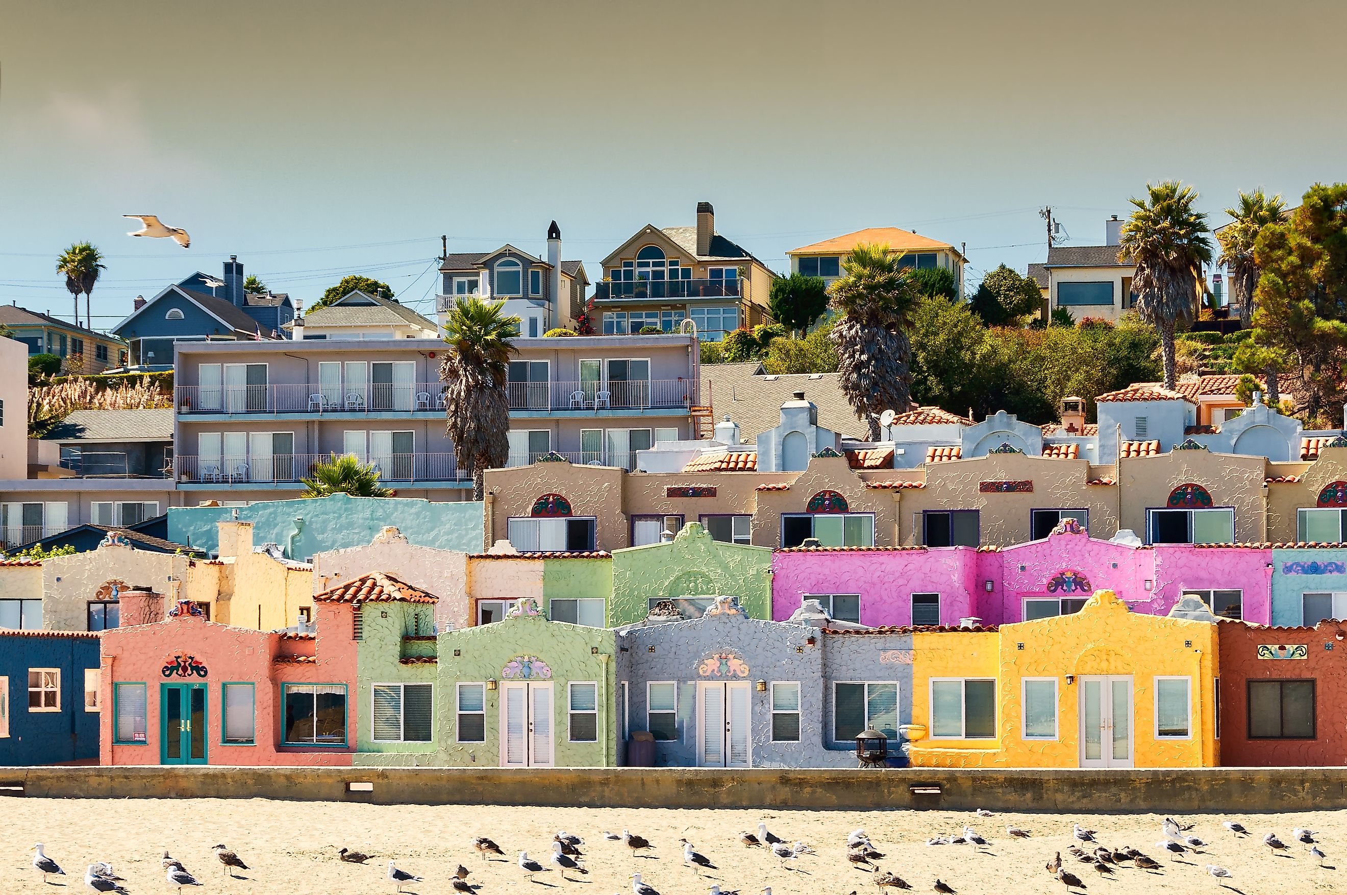 Colorful beach neighborhood in Capitola, California