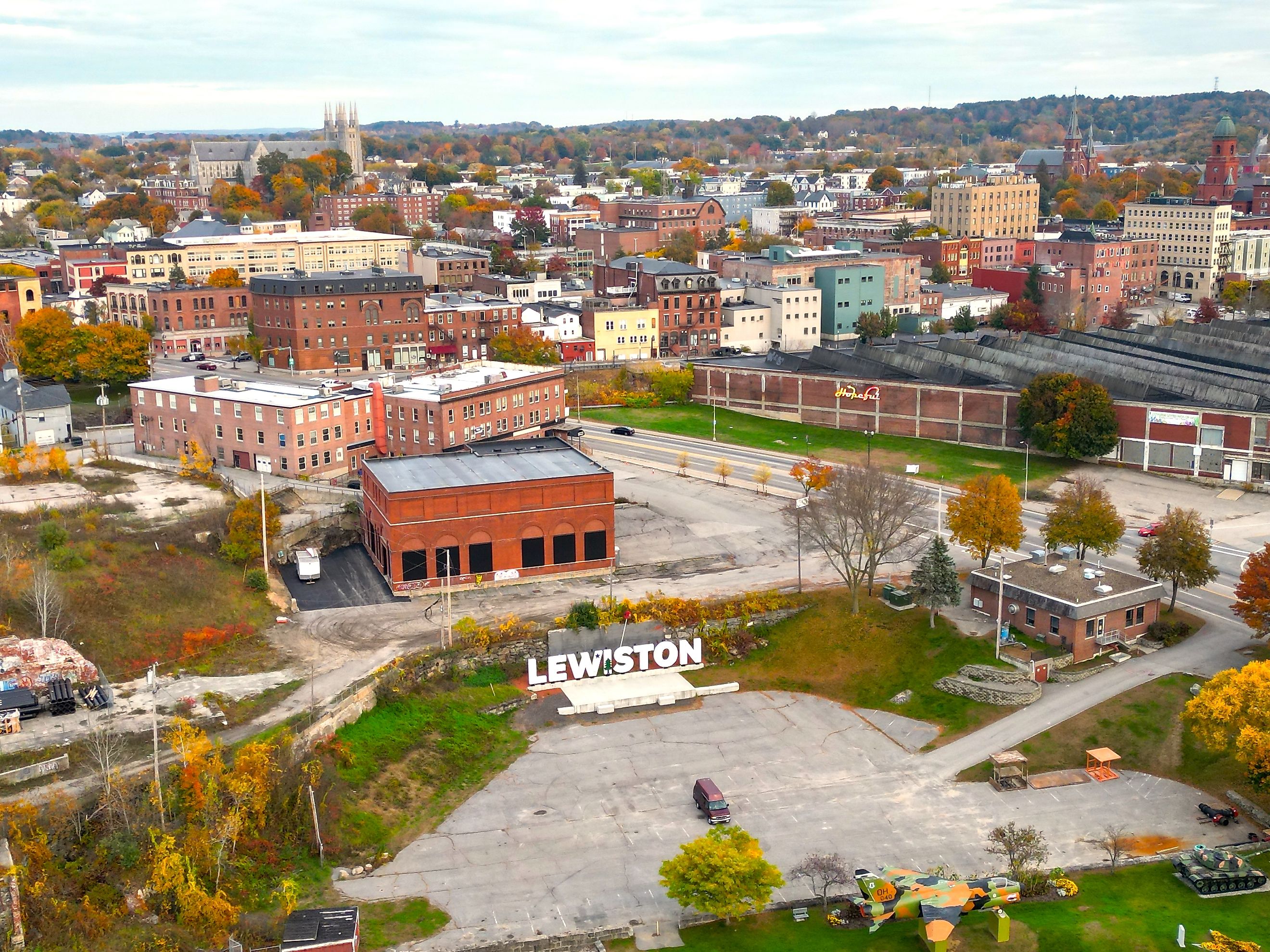 Aerial view of Lewiston, Maine. Editorial credit: James Aloysius Mahan V / Shutterstock.com