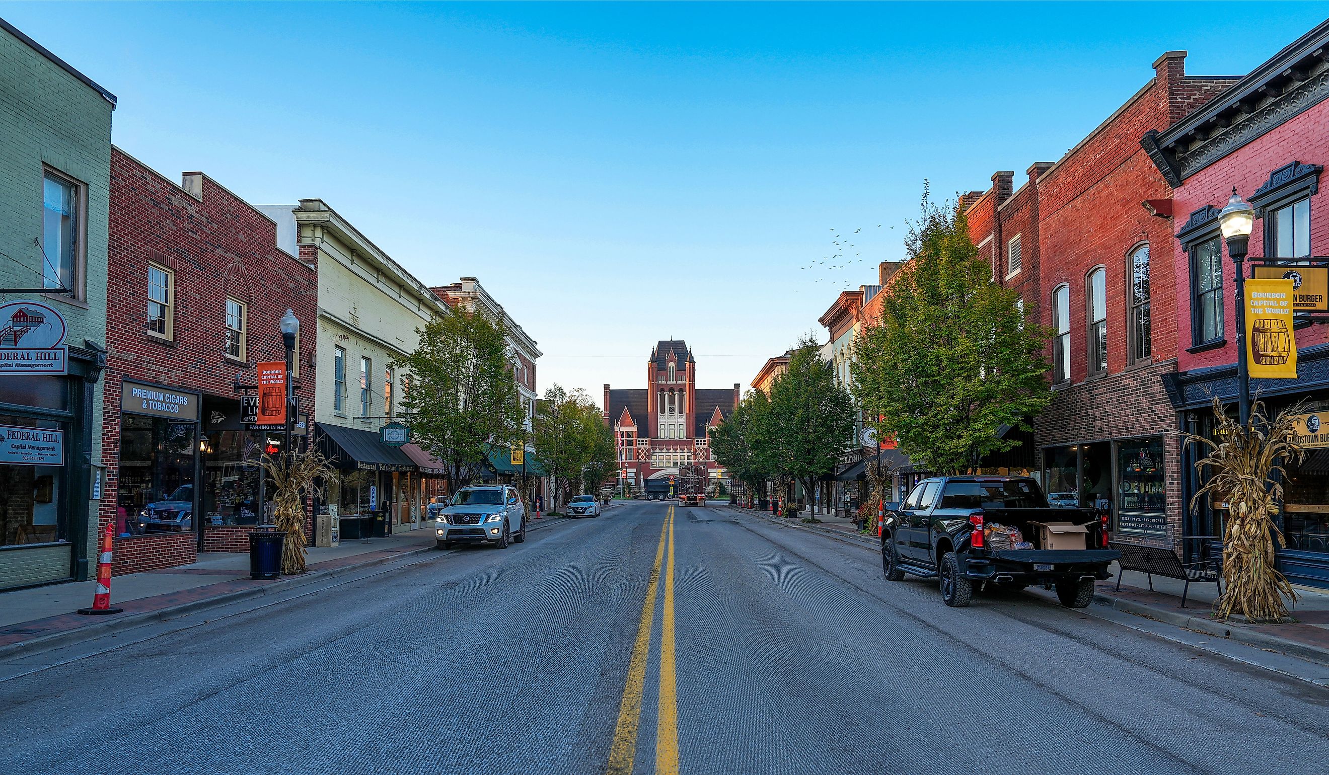 Brick buildings along the main street in Bardstown, Kentucky. Editorial credit: Jason Busa / Shutterstock.com