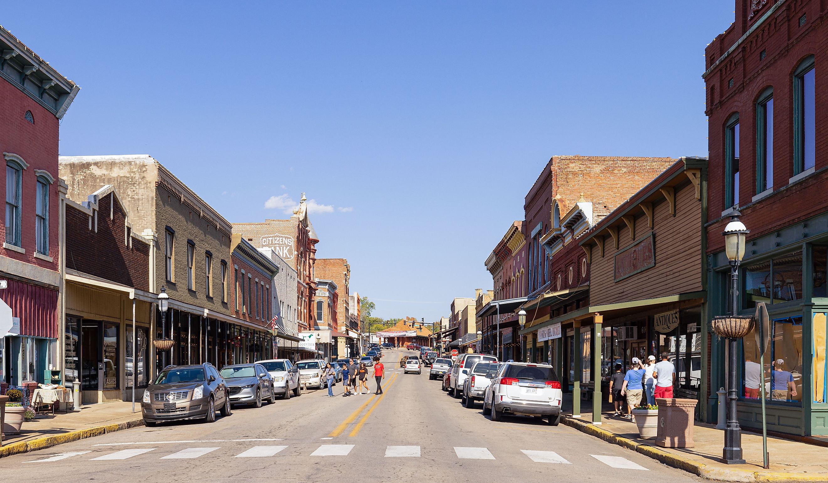 The old business district on Main Street in Van Buren, Arkansas, USA. Editorial credit: Roberto Galan / Shutterstock.com