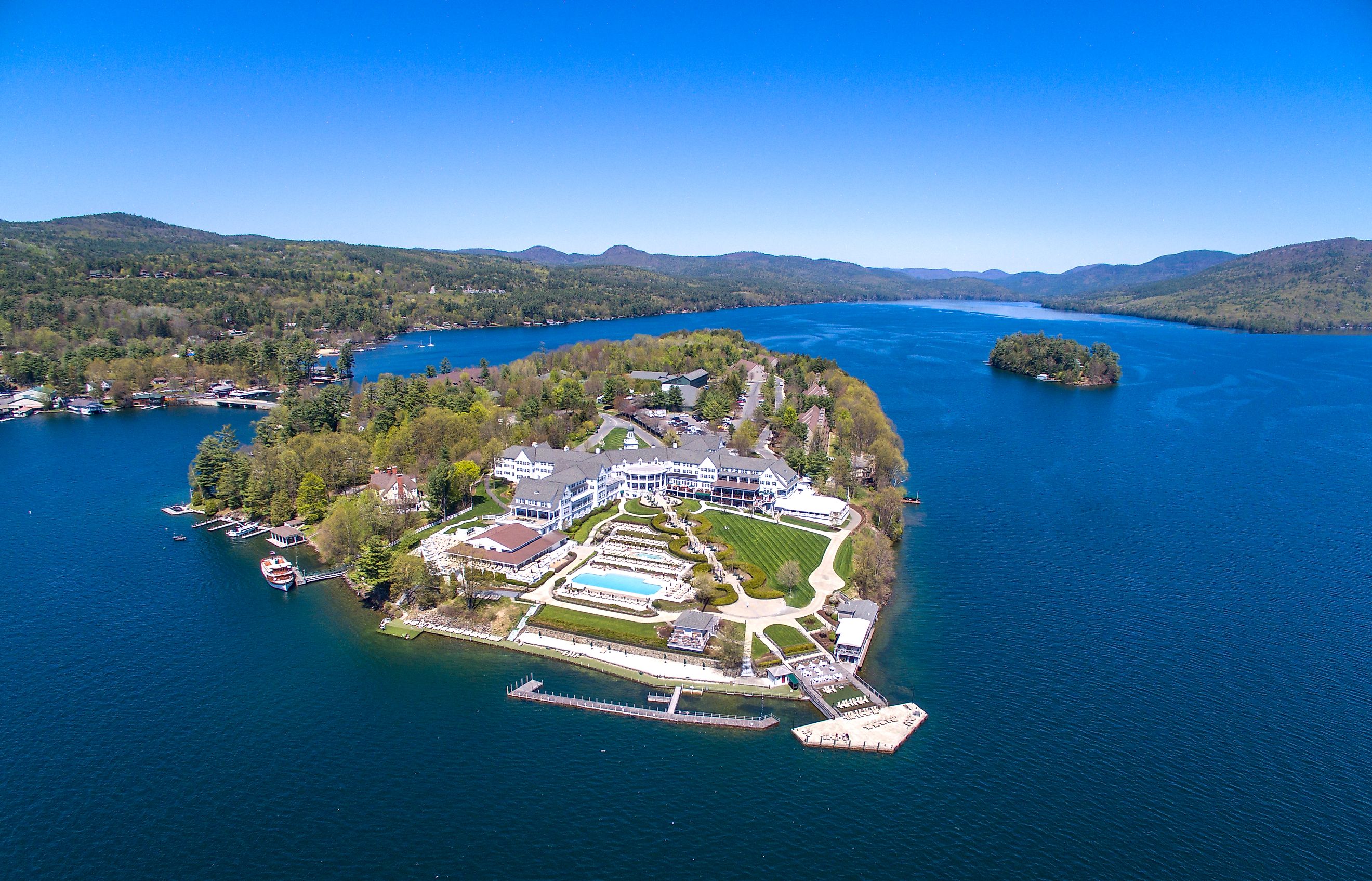 Sagamore Island in Bolton Landing, New York. Editorial credit: majicphotos / Shutterstock.com