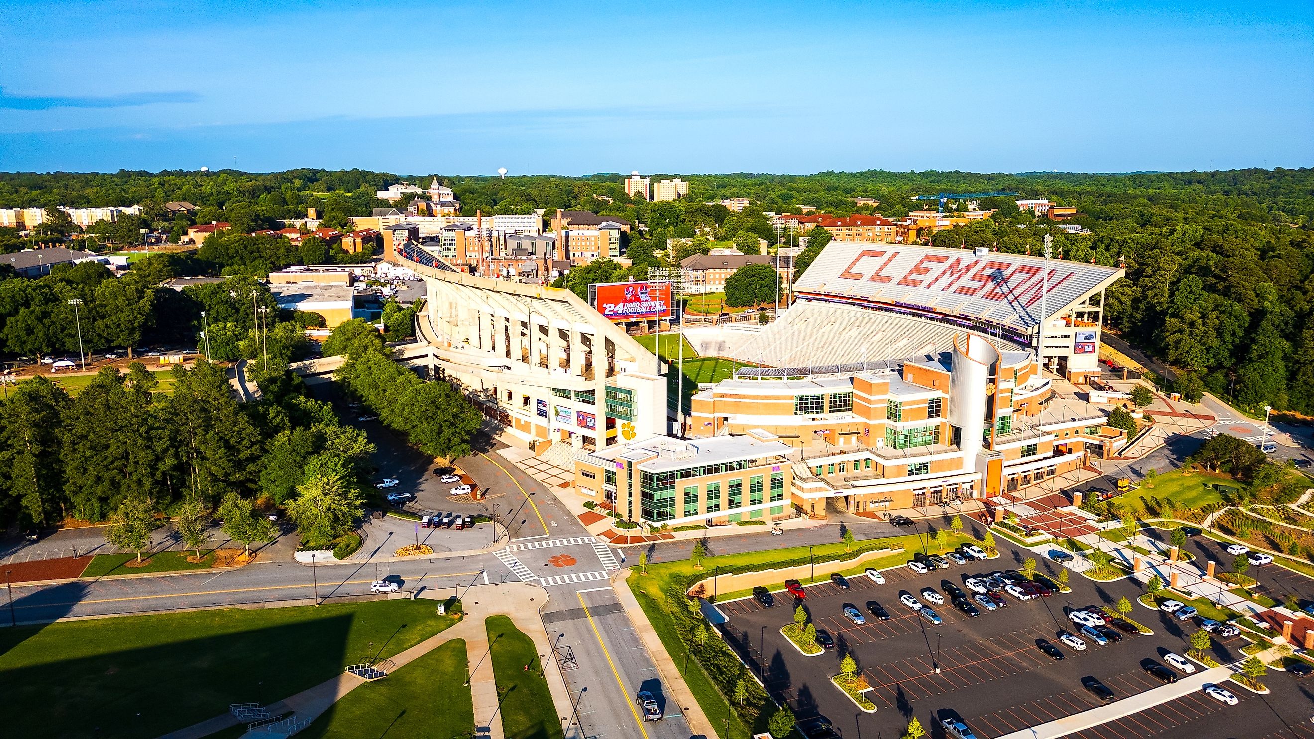 Memorial Stadium on the Clemson University Campus. Editorial credit: Chad Robertson Media / Shutterstock.com.