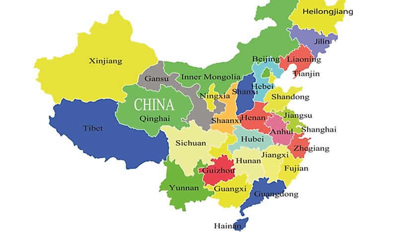 China provinces. Карта Китая. Карта Китая с провинциями. Map of China with Provinces. Подробная карта Китая.