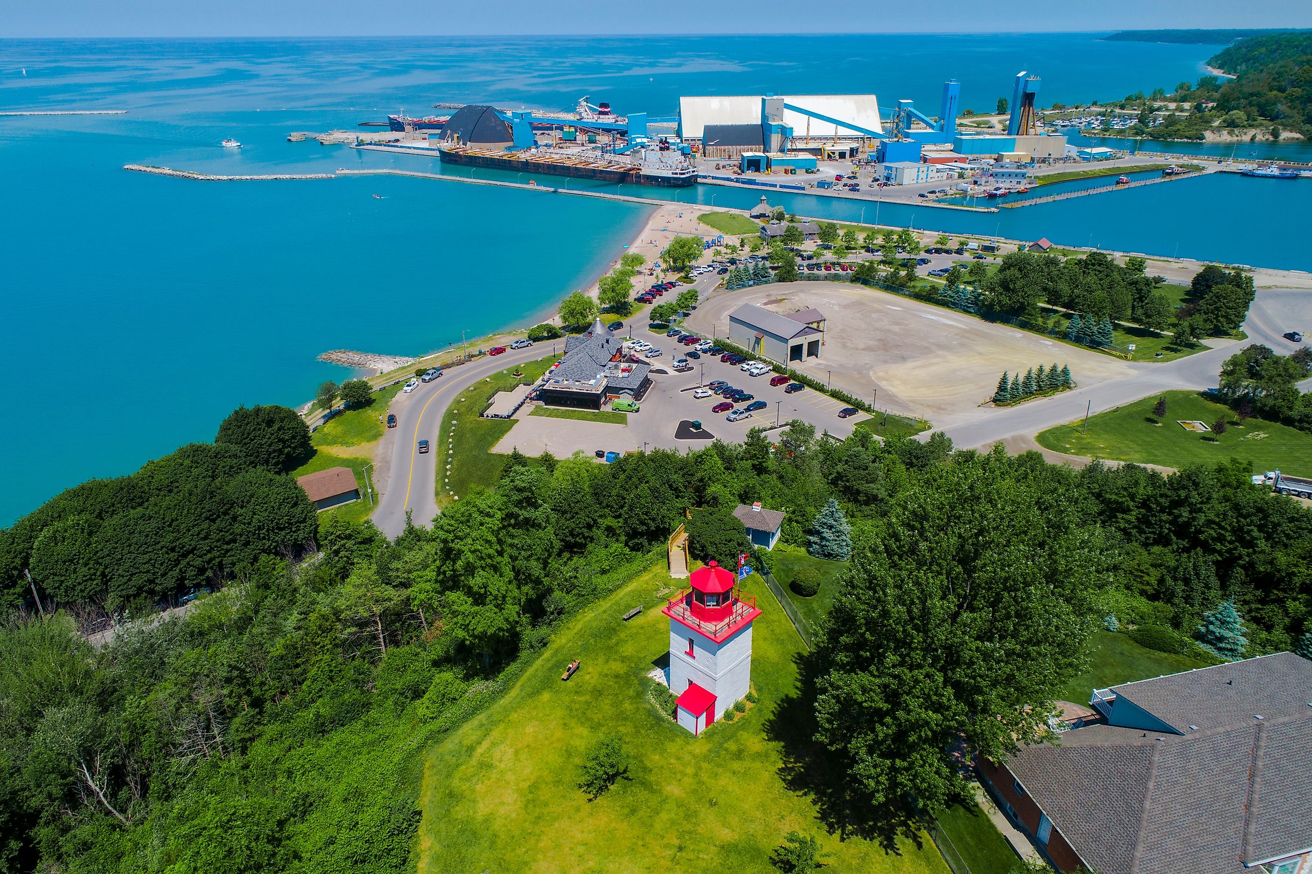 Goderich lighthouse in Goderich, Ontario Canada. Editorial credit: Dennis MacDonald / Shutterstock.com