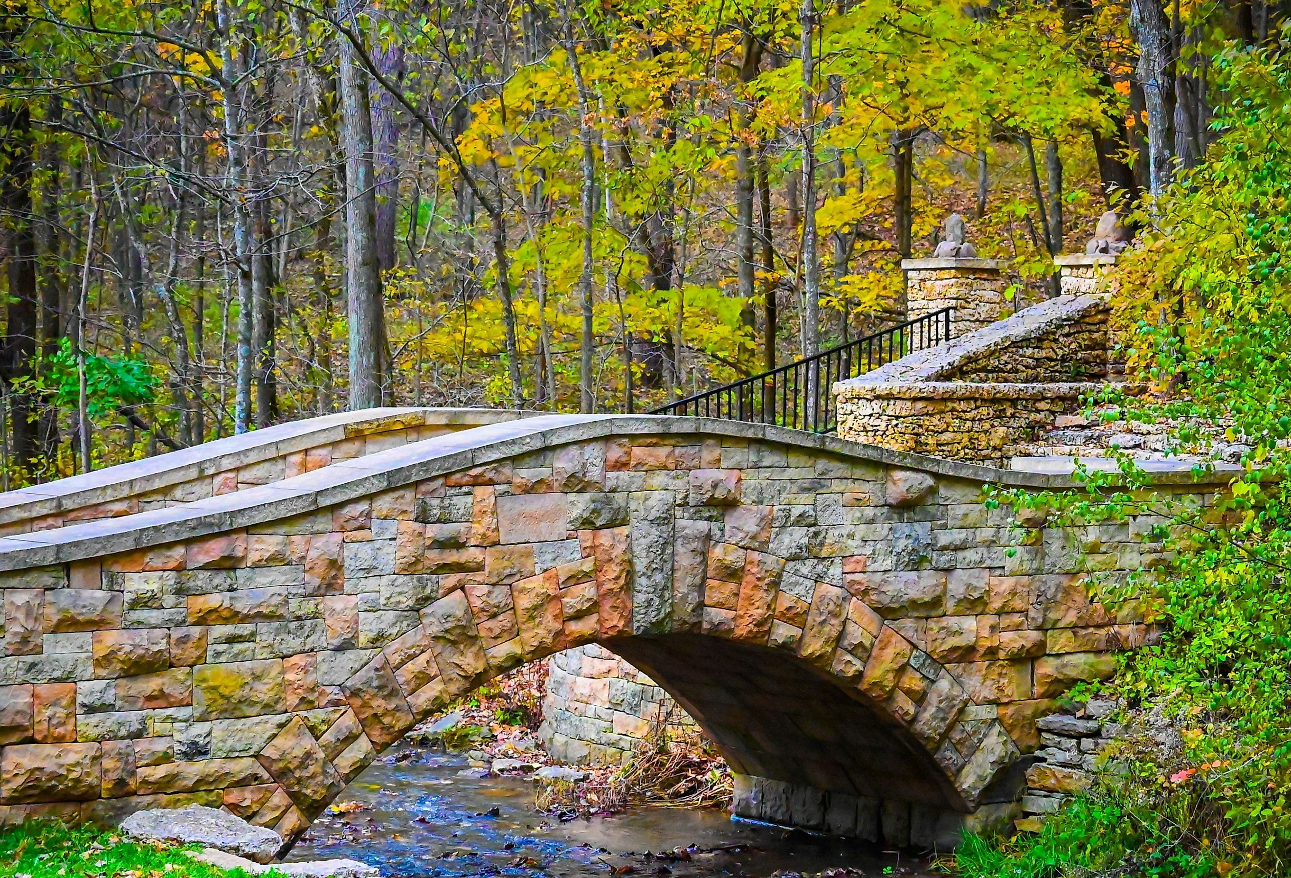 The beautiful Dunning Springs Park in Decorah, Iowa.