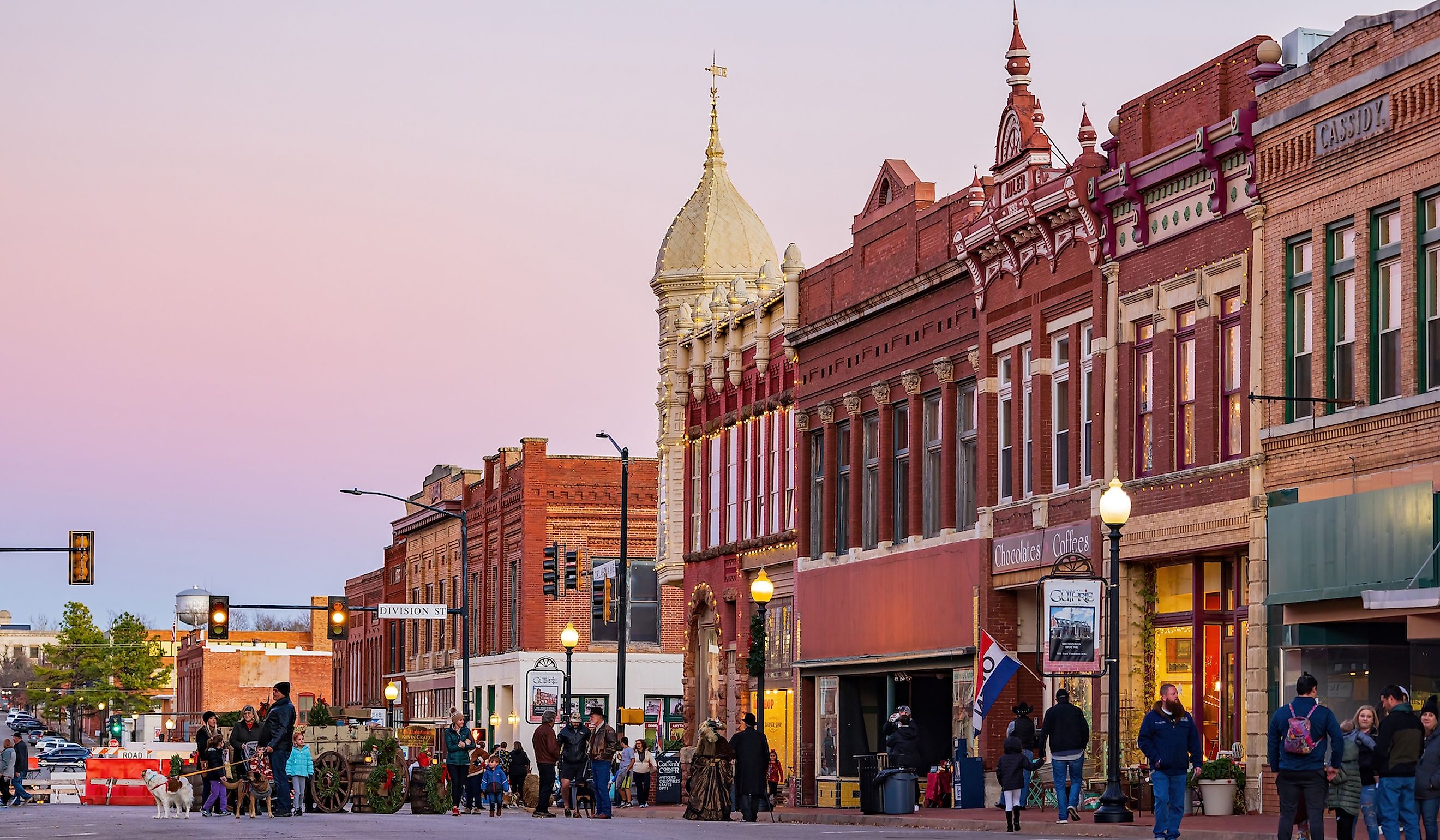 The downtown area of Guthrie with its historical buildings. Editorial credit: Kit Leong / Shutterstock.com.