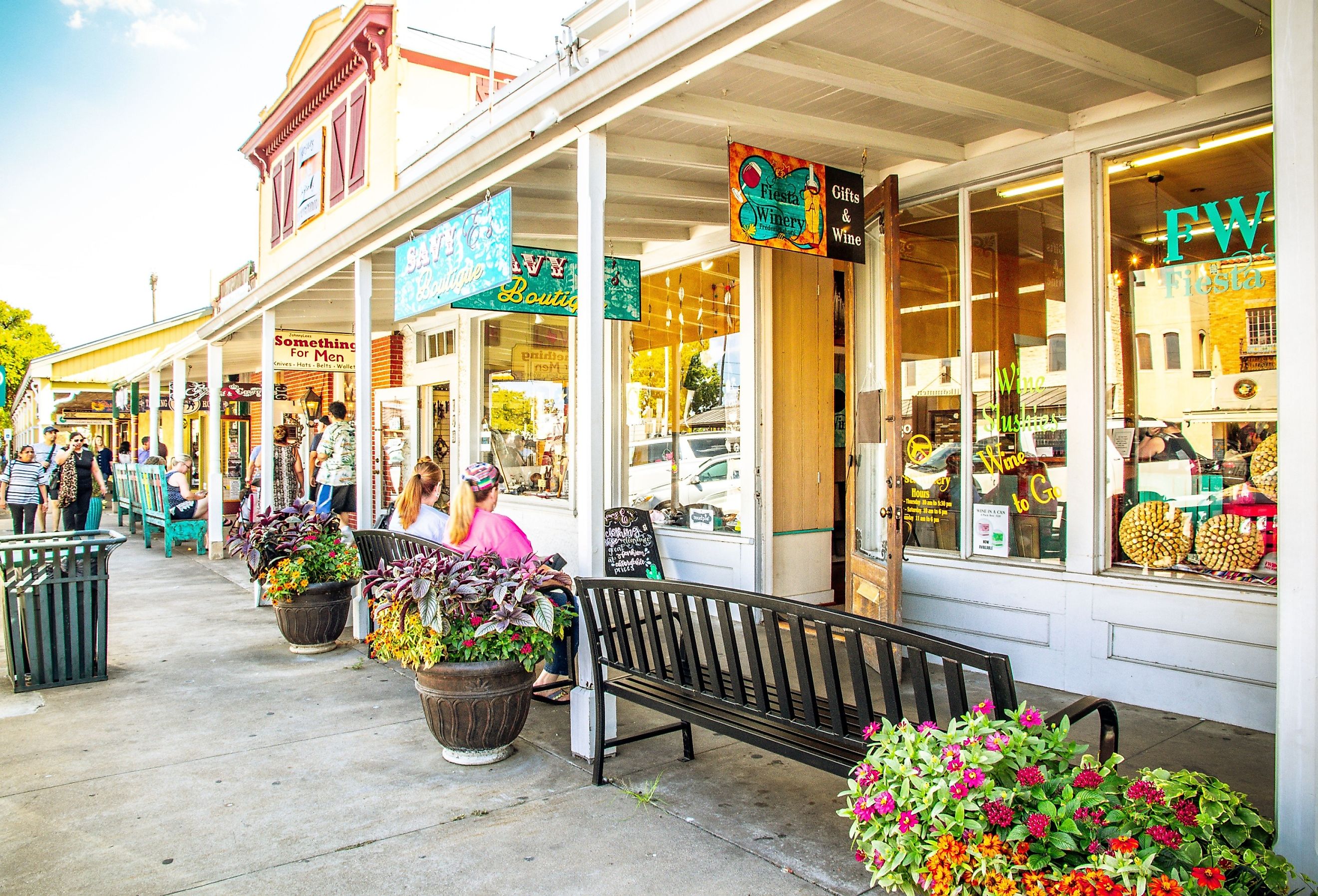 The Main Street in Fredericksburg, Texas, also known as "The Magic Mile." Image credit ShengYing Lin via Shutterstock.