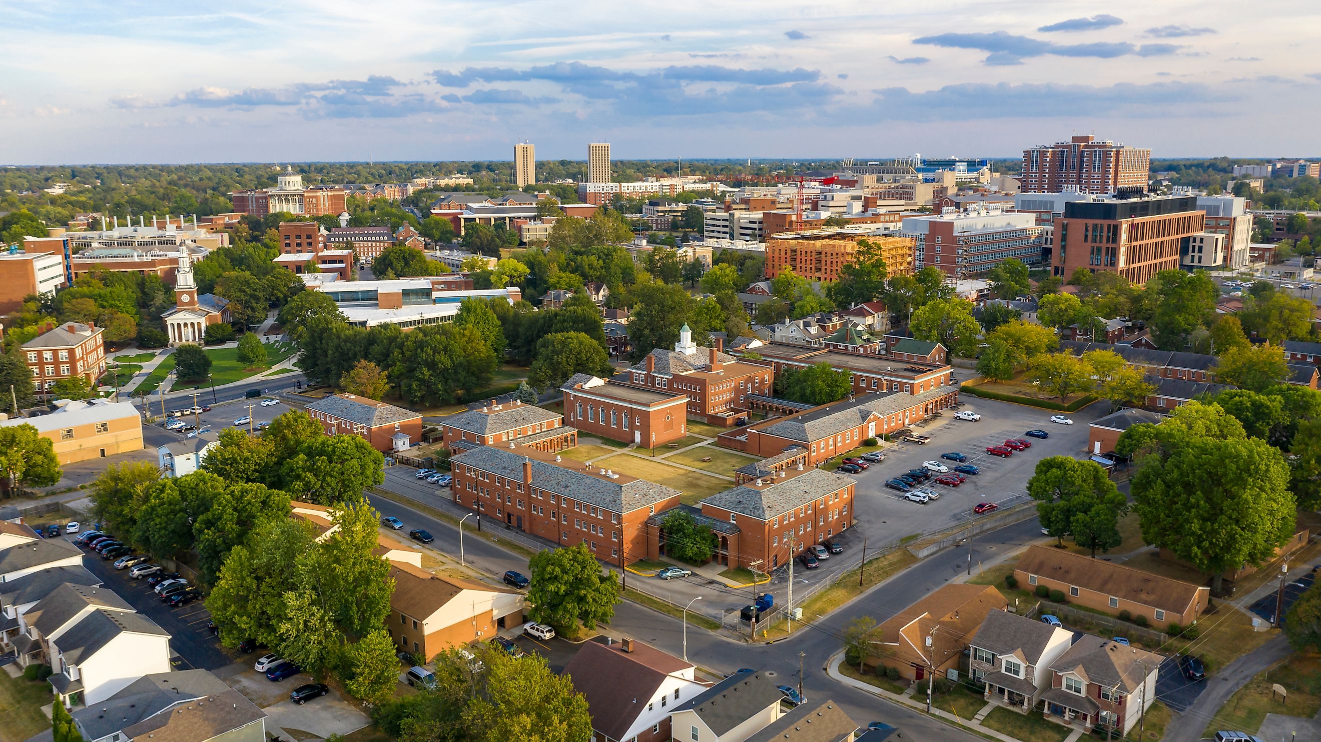 Aerial view of Lexington, Kentucky.