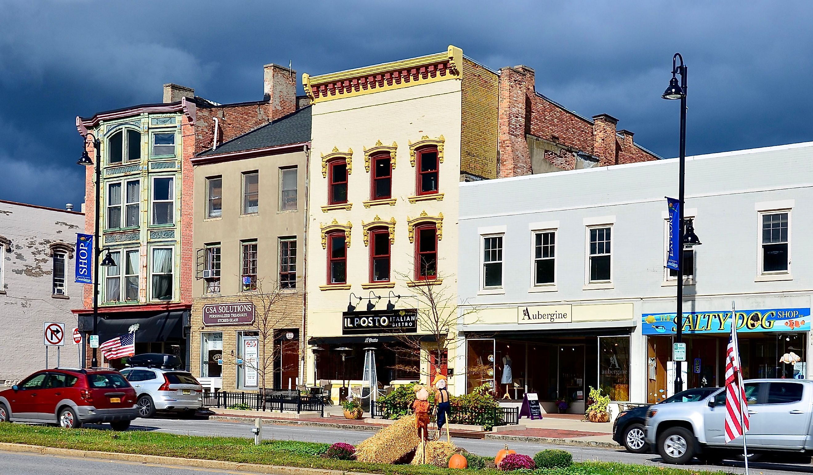 Commercial buildings in city center on Main Street in Canandaigua, New York, US. Editorial credit: PQK / Shutterstock.com