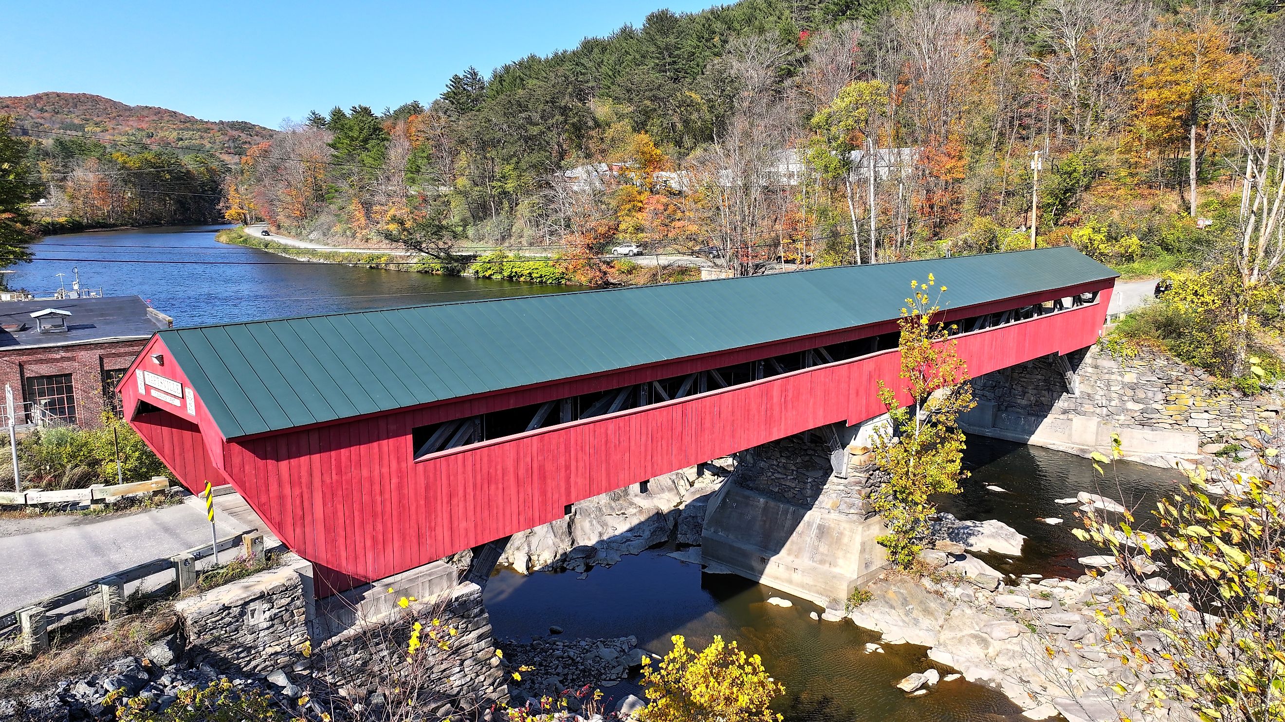 Taftsville Covered Bridge in Woodstock, Vermont.