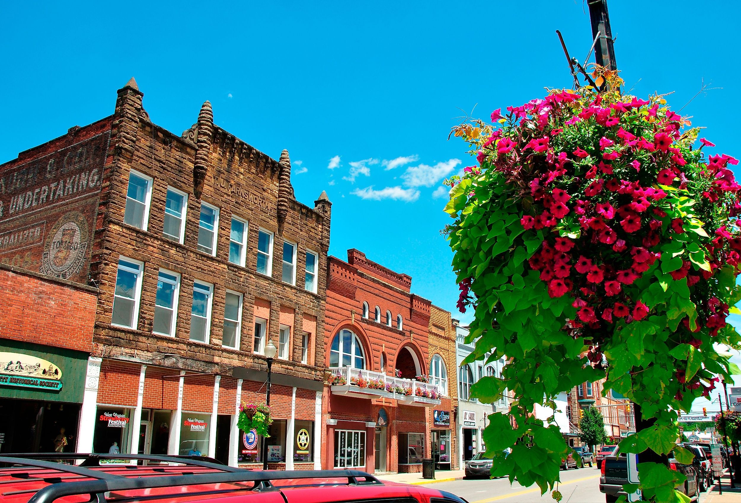 Downtown view of Buckhannon, West Virginia. 