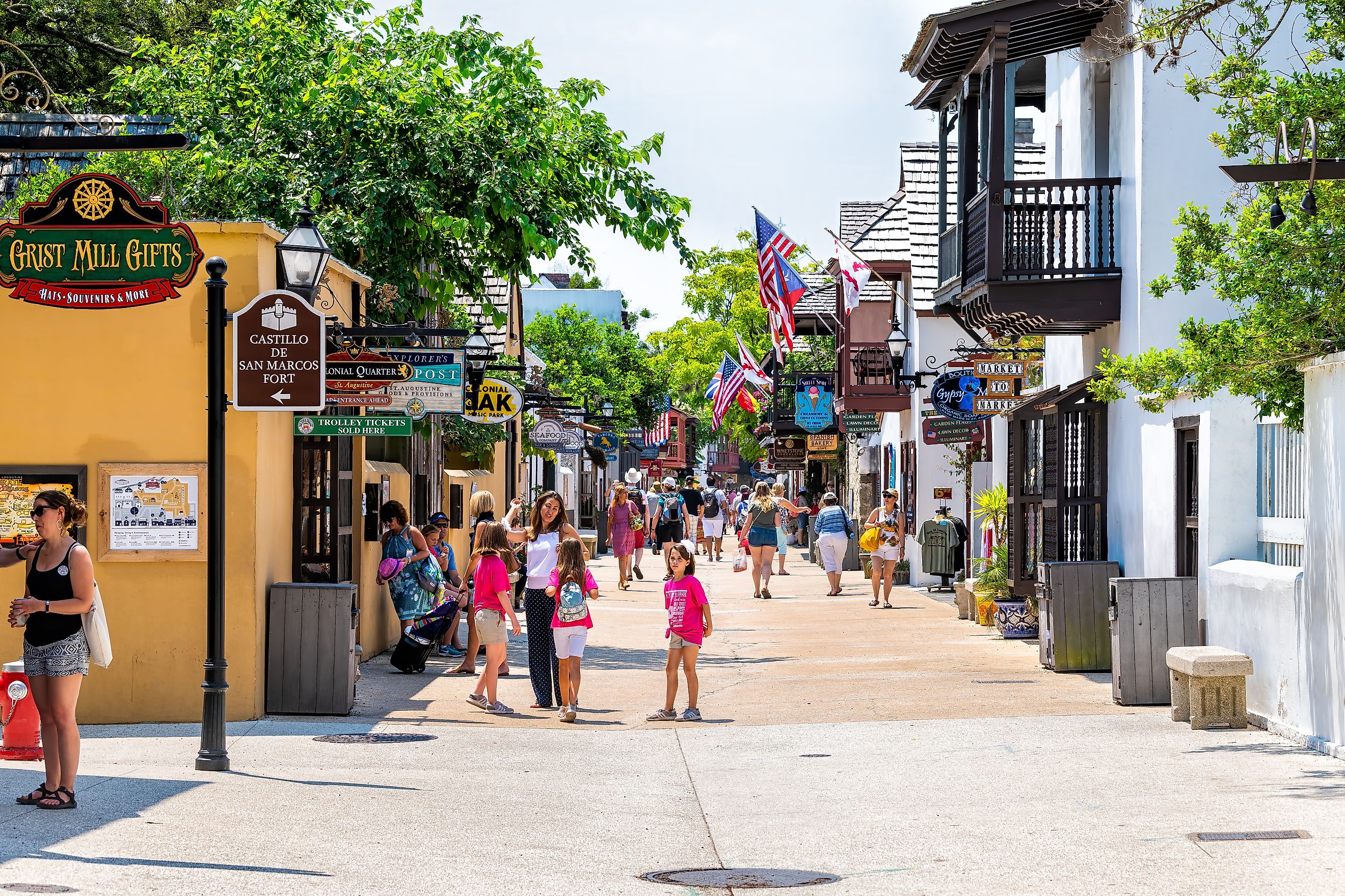 St George Street in St. Augustine, Florida. Editorial credit: Andriy Blokhin / Shutterstock.com.