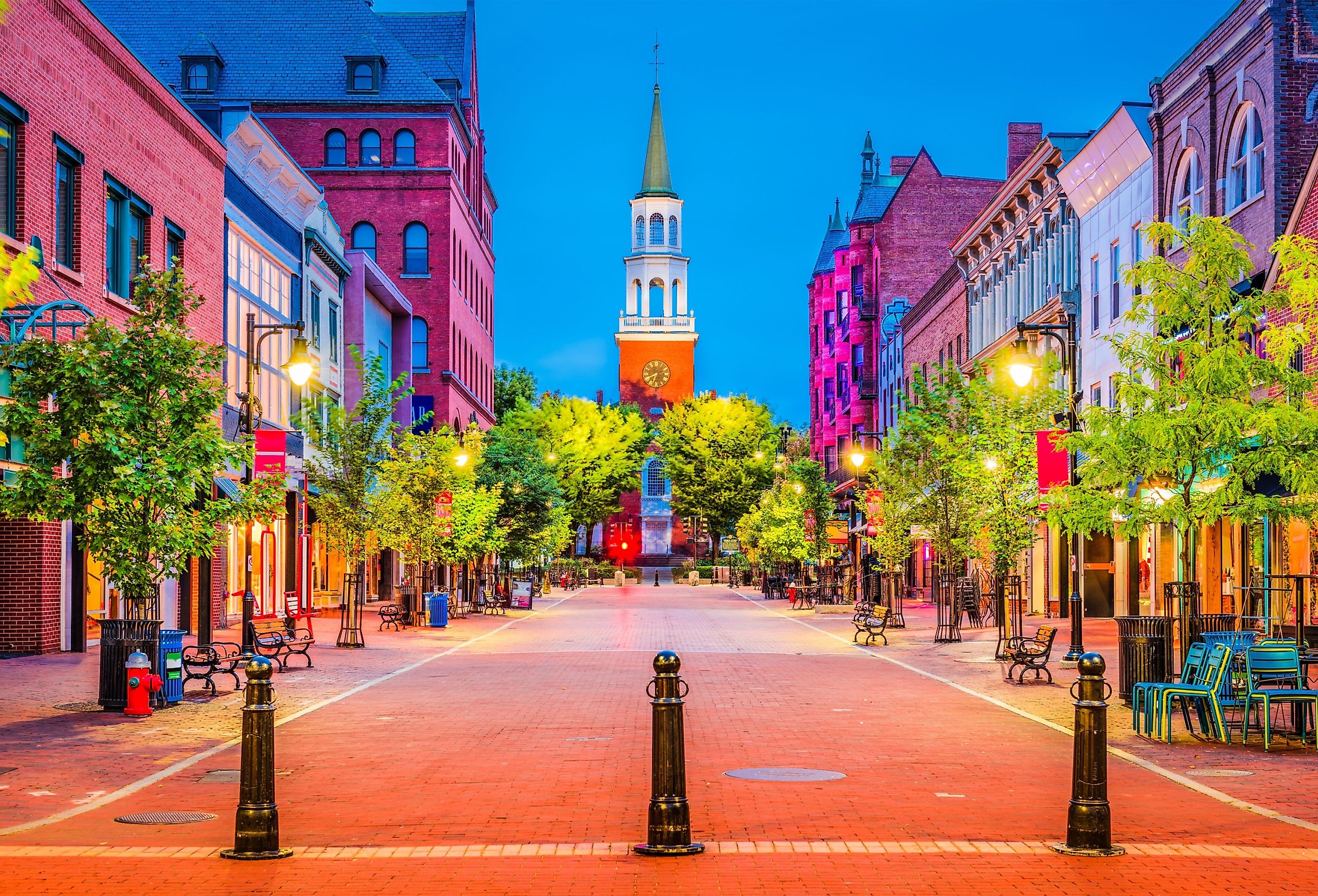 Burlington, Vermont, USA at Church Street Marketplace.