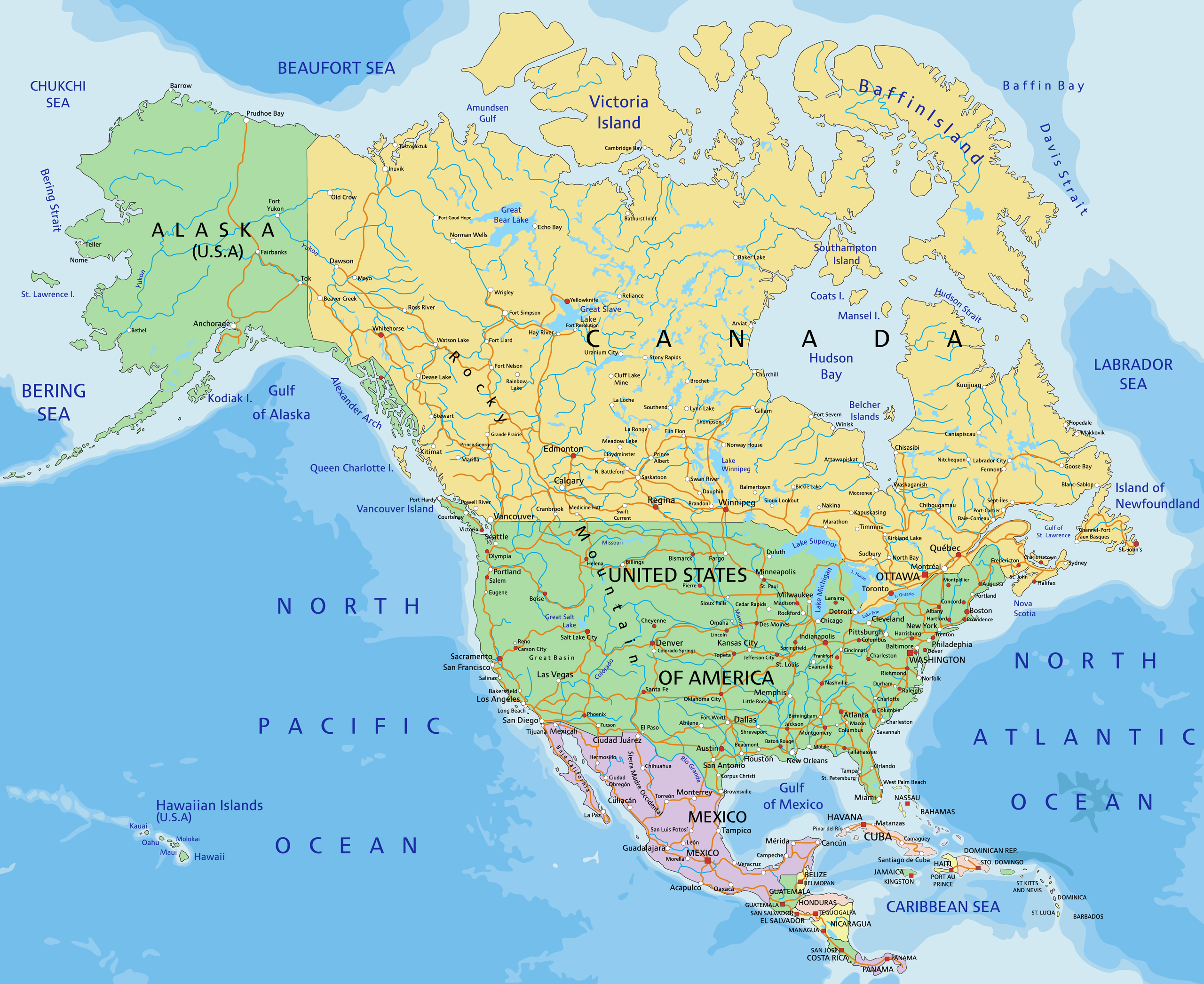 Map of North America