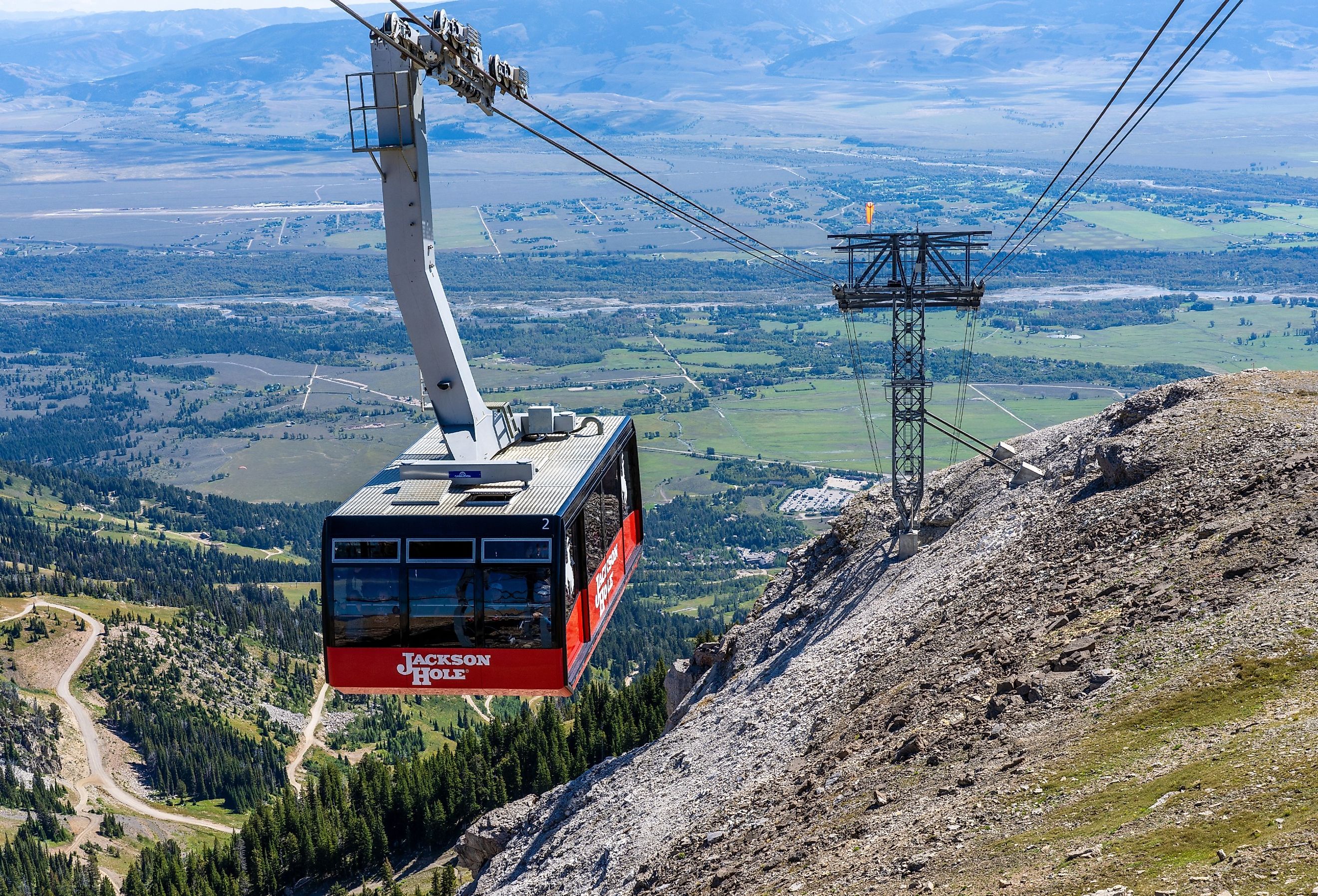 Aerial Tram taking visitors and tourist up to the Mountain in Jackson Hole, Wyoming. Image credit Kyle J Little via Shutterstock