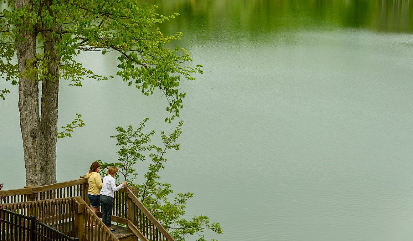 More than meets the eye in West Virginia. Pictured here: Guests on deck at Stonewall Resort. 