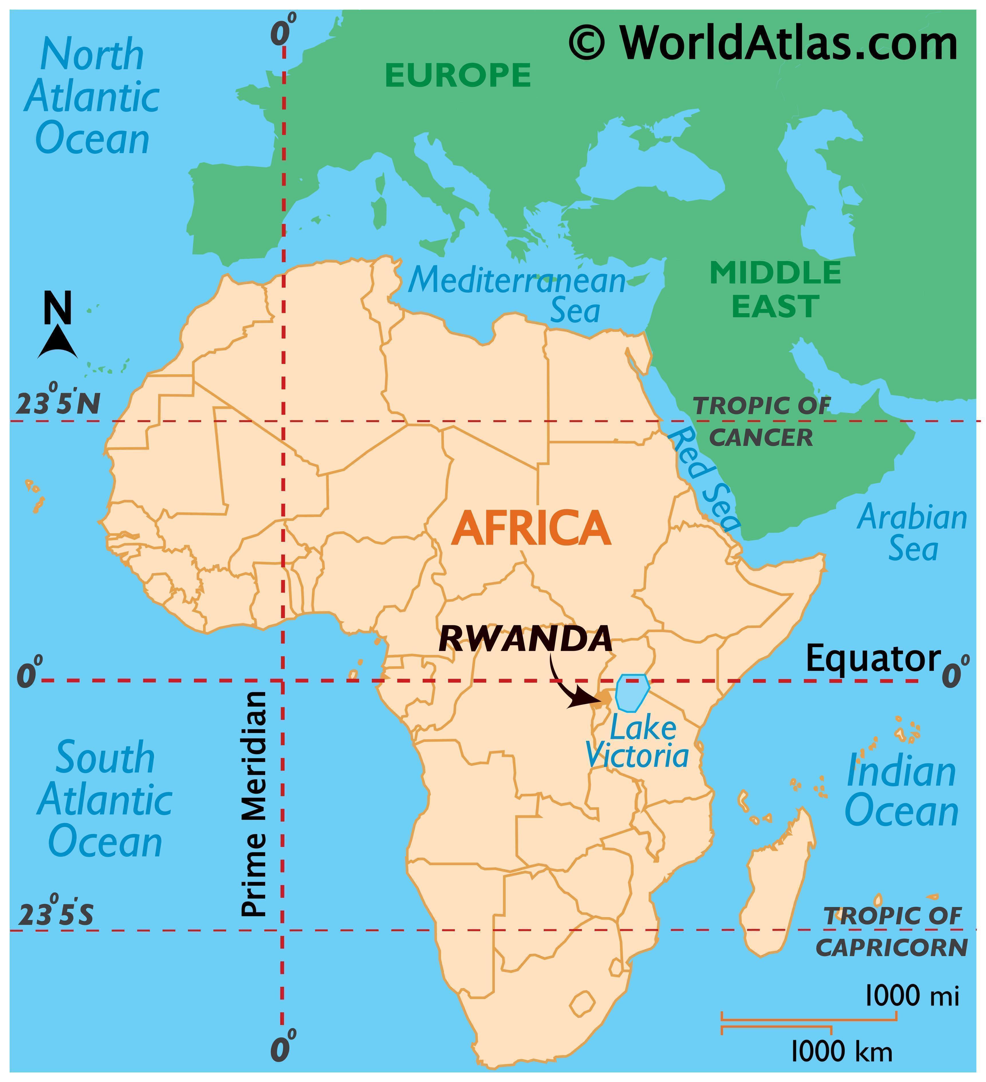 Rwanda In World Map - San Antonio Map