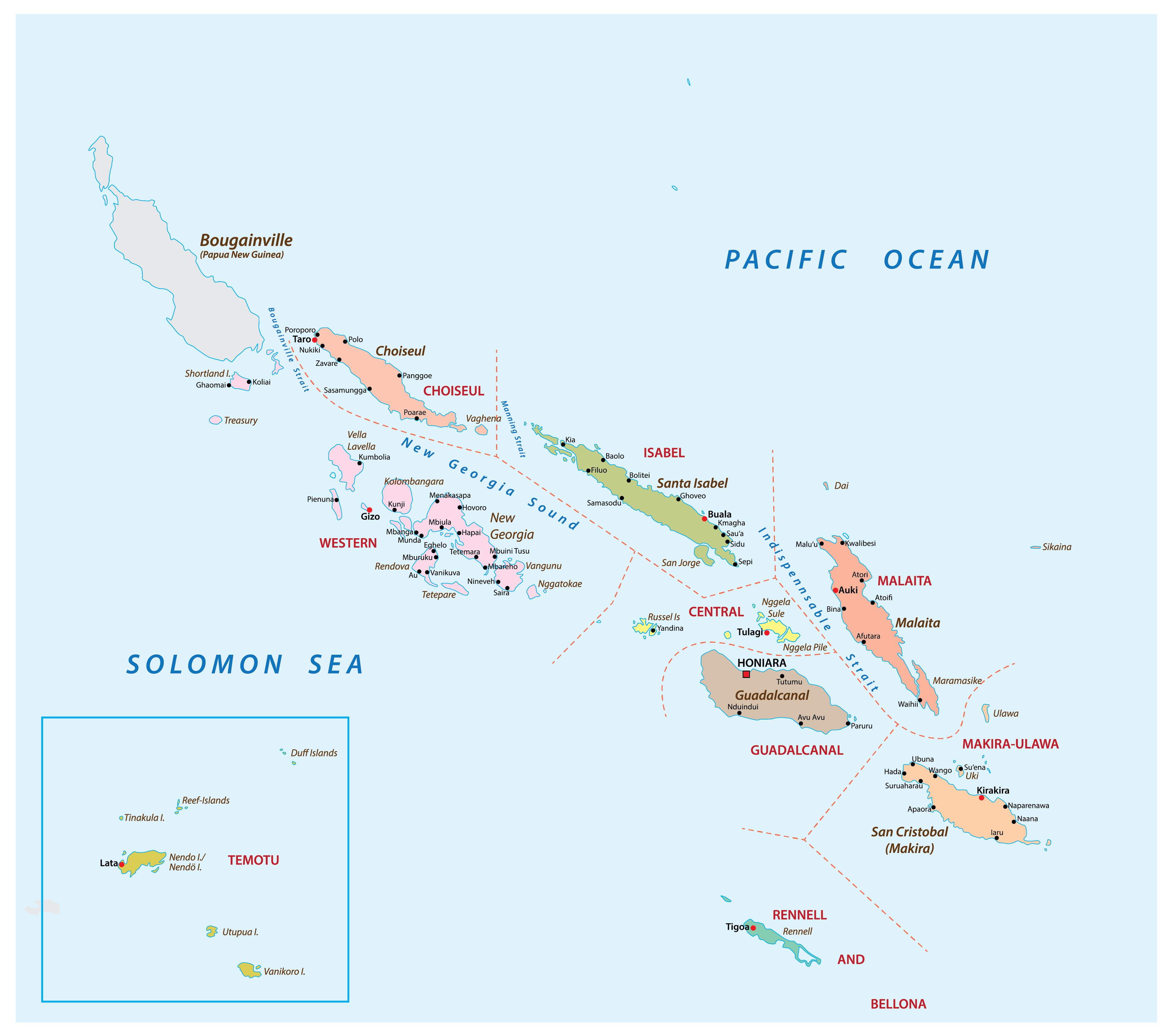 World Map Of Solomon Islands - Anetta Mathilda