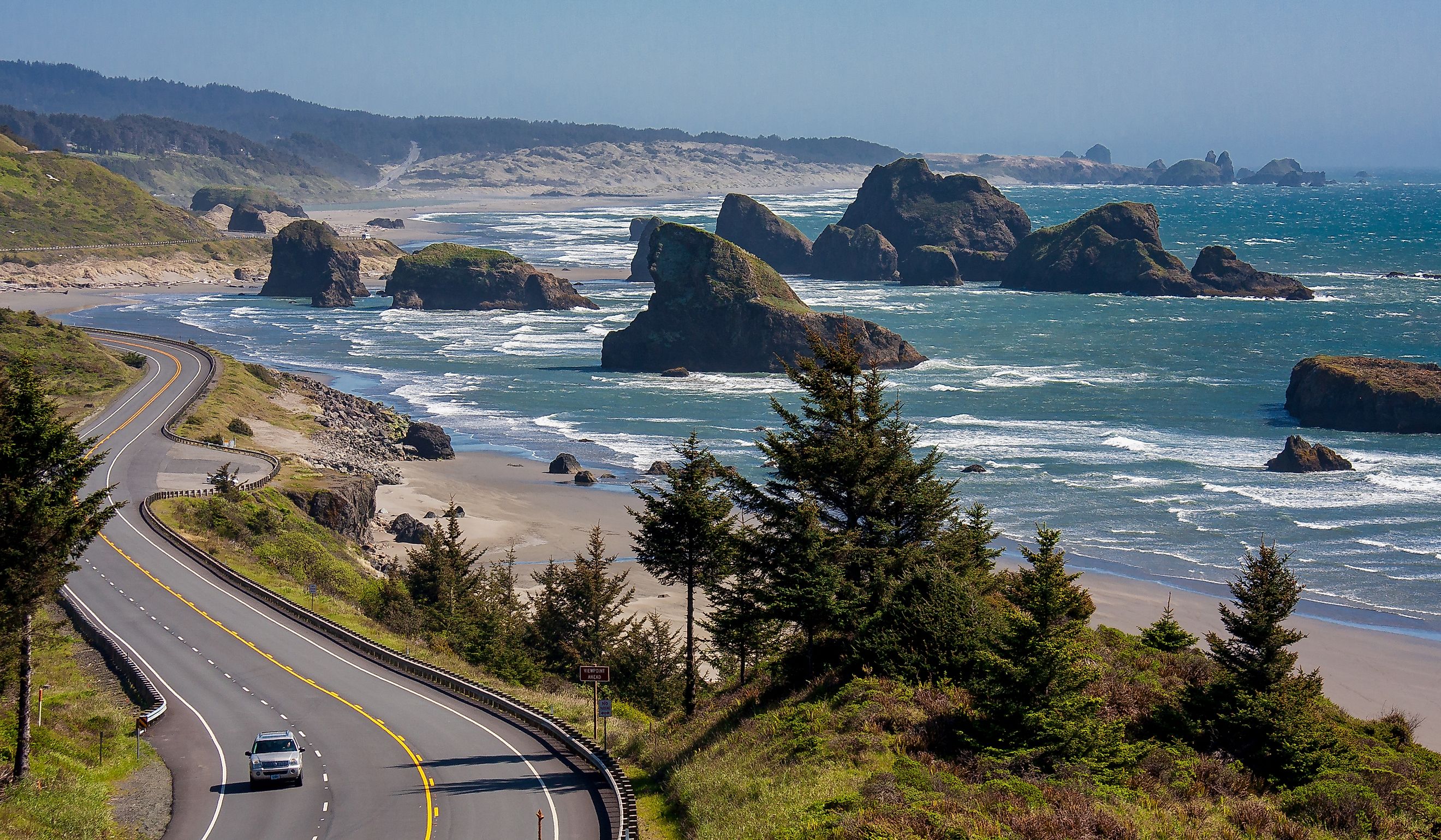 Oregon Coast Highway near Cannon Beach, Oregon.