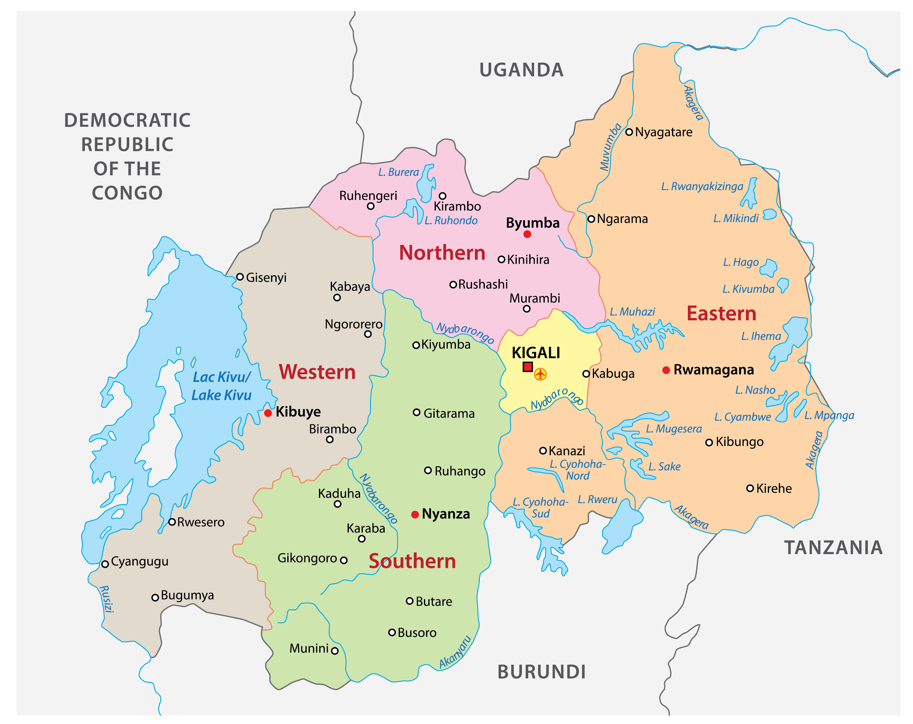 Rwanda On A Map Of Africa - Robin Christin
