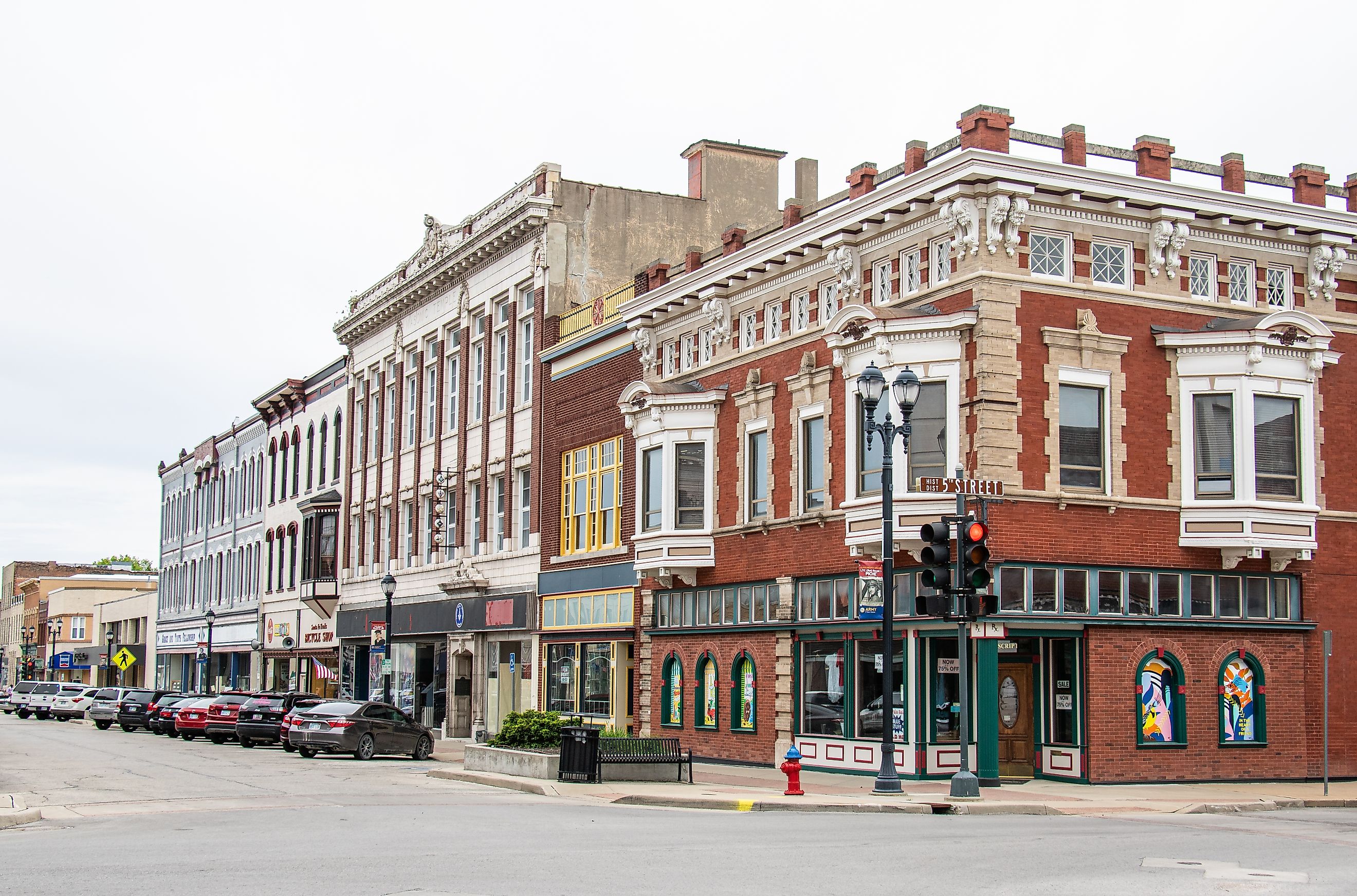 Buildings along the historic downtown area of Leavenworth, Kansas. Editorial credit: Jon M. Ripperger / Shutterstock.com