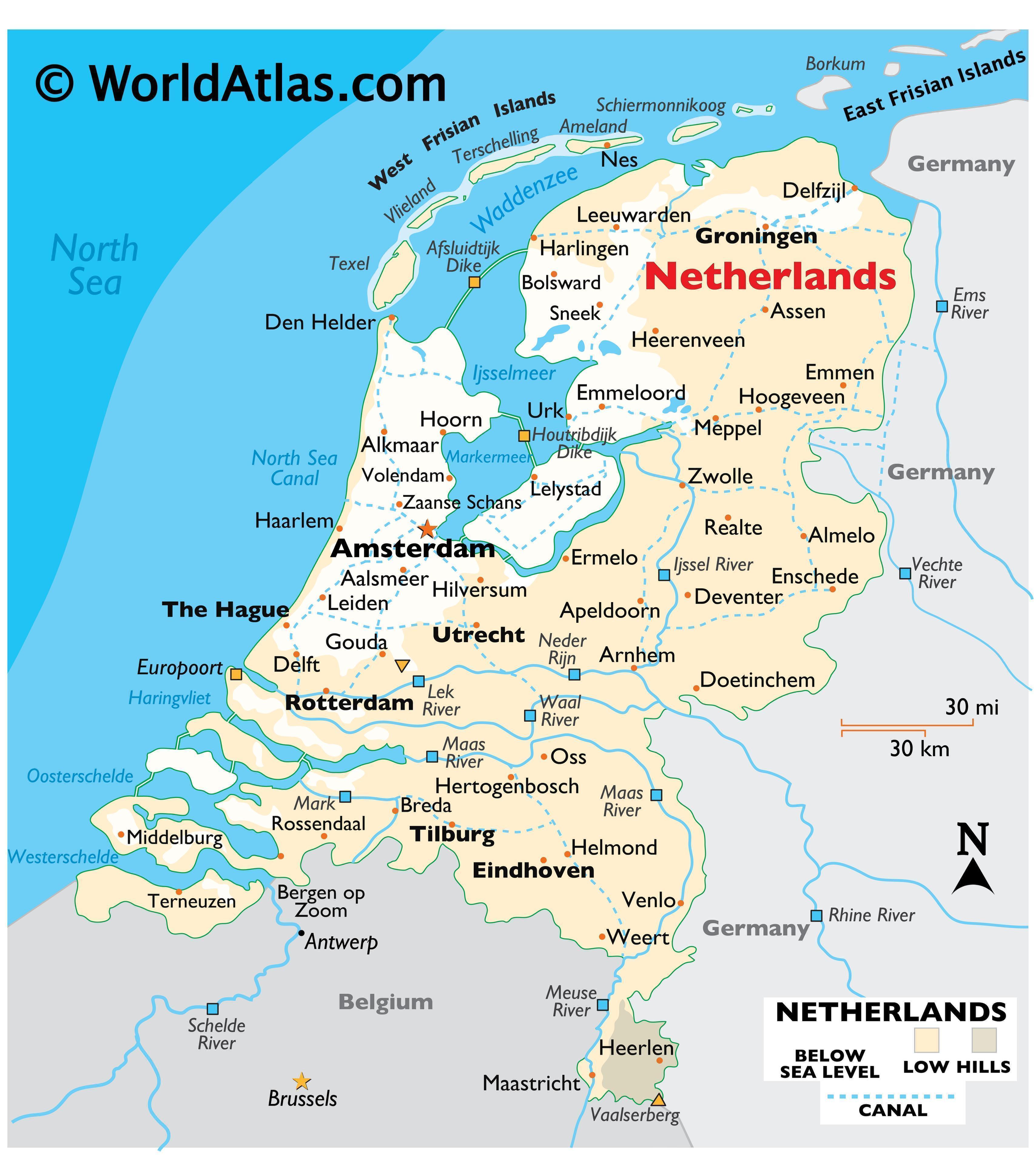 Нидерланды карта страны