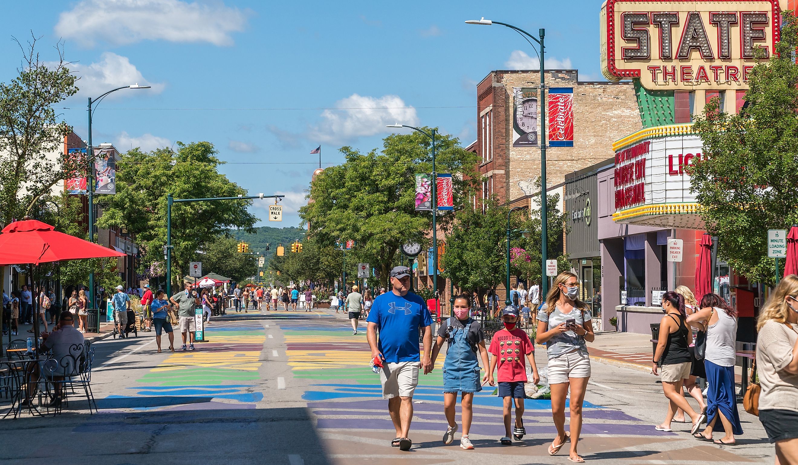 usy Front Street in downtown Traverse City, Michigan. Editorial credit: Heidi Besen / Shutterstock.com