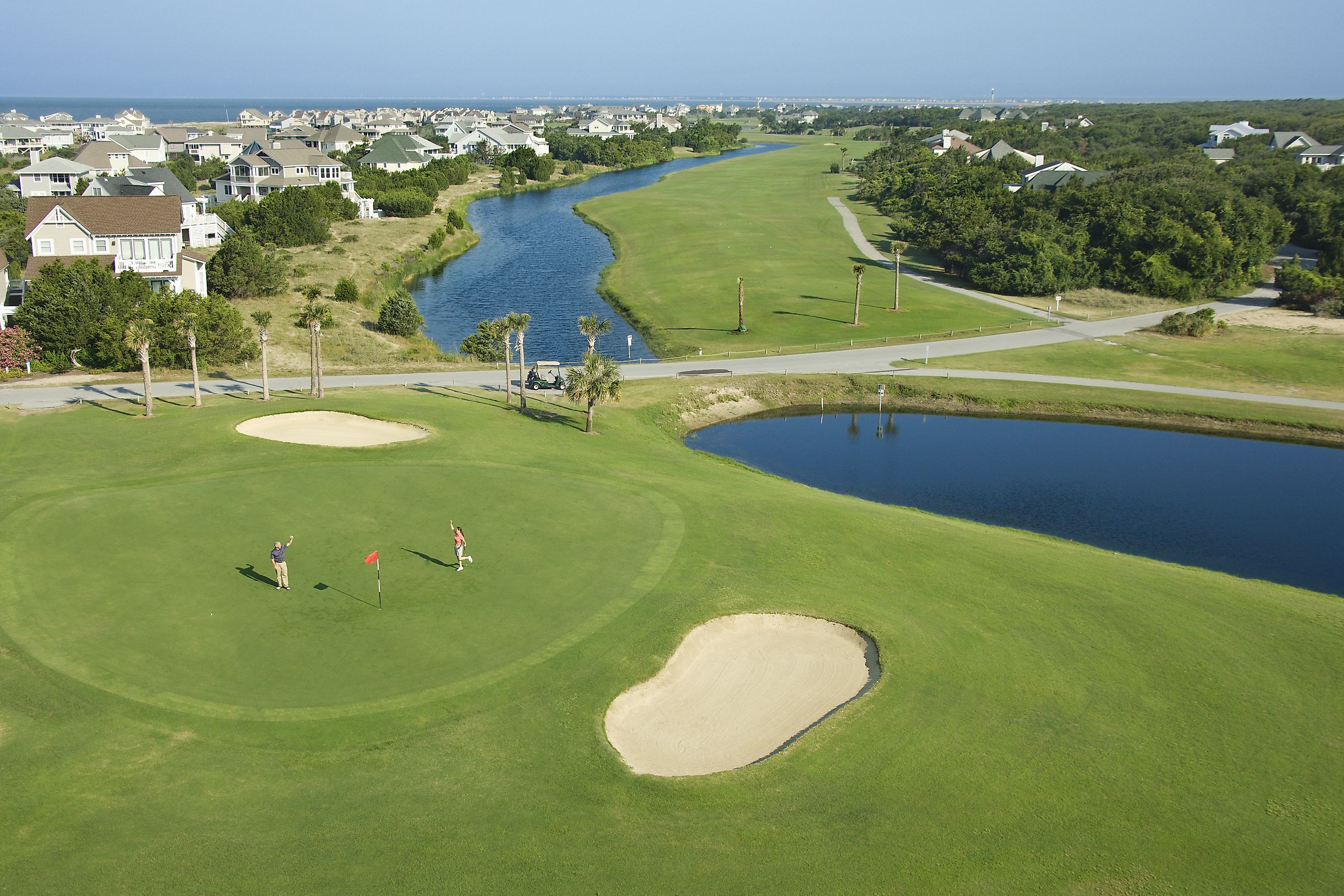 Aerial view of a golf course in North Carolina.