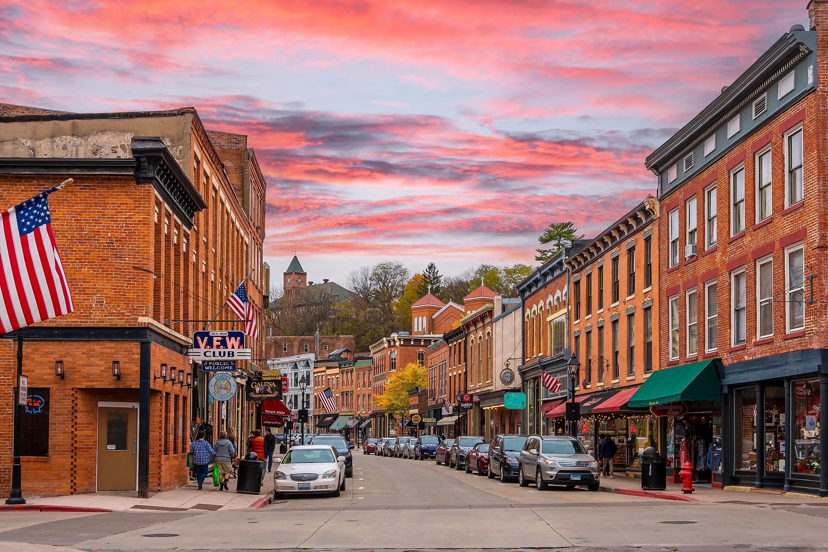 Historical Main Street in Galena, Illinois. Editorial credit: Nejdet Duzen / Shutterstock.com