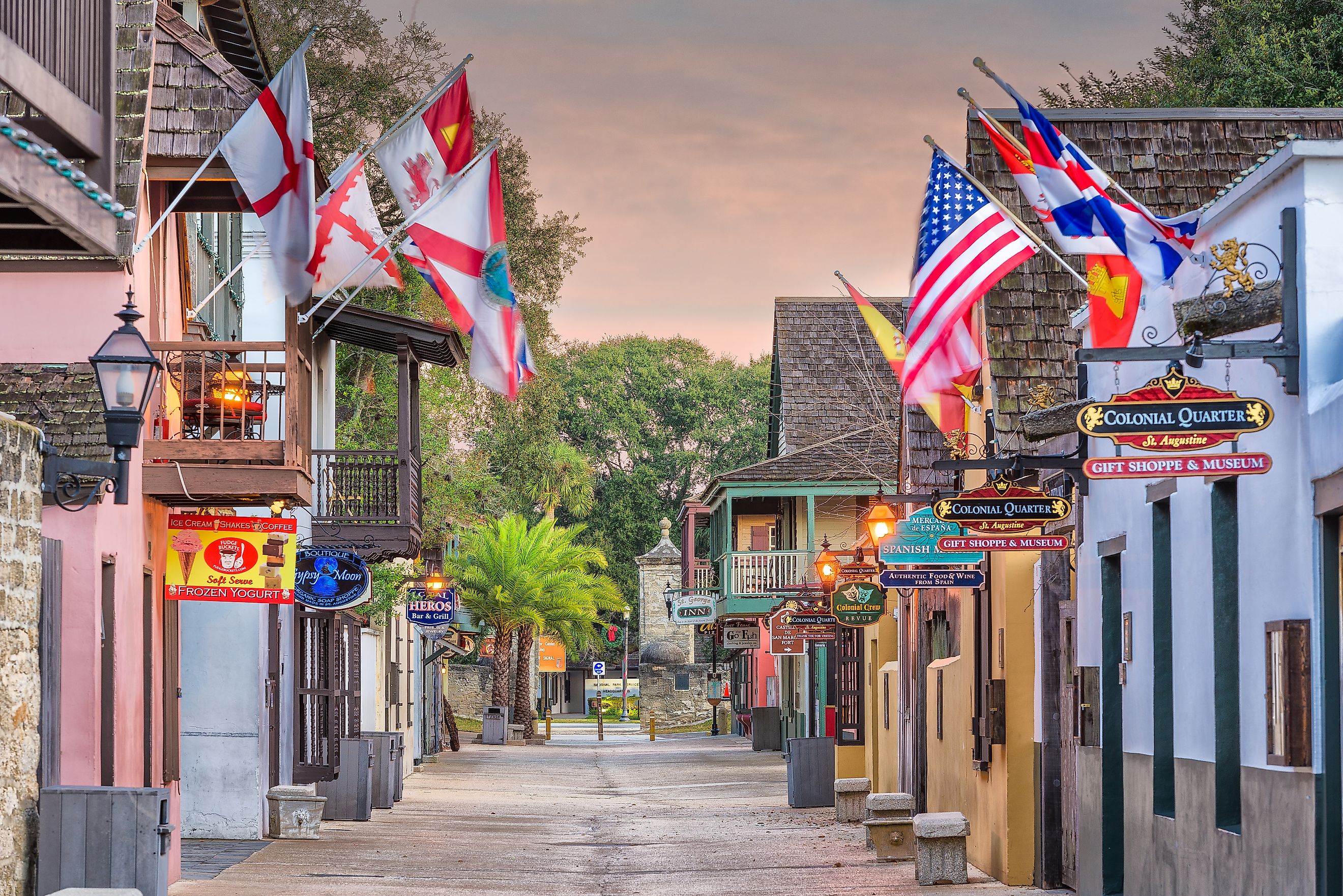 St. George Street in St. Augustine, Florida. Editorial credit: Sean Pavone / Shutterstock.com.