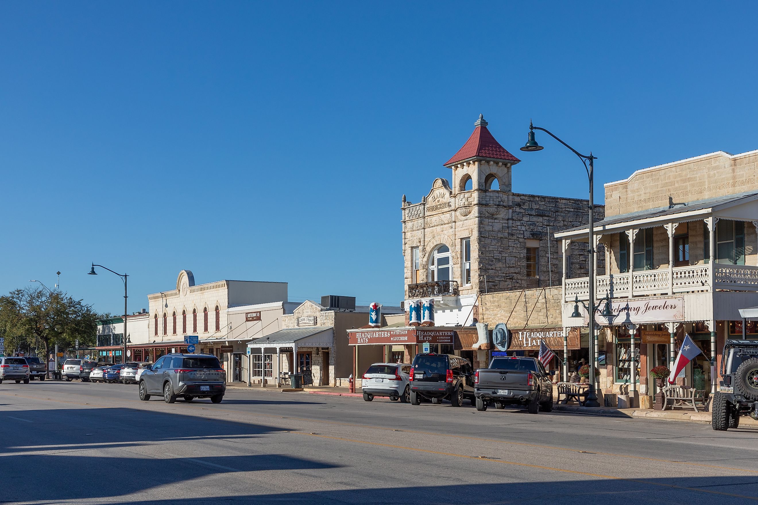 Main Street in Fredericksburg, Texas. Editorial credit: travelview / Shutterstock.com