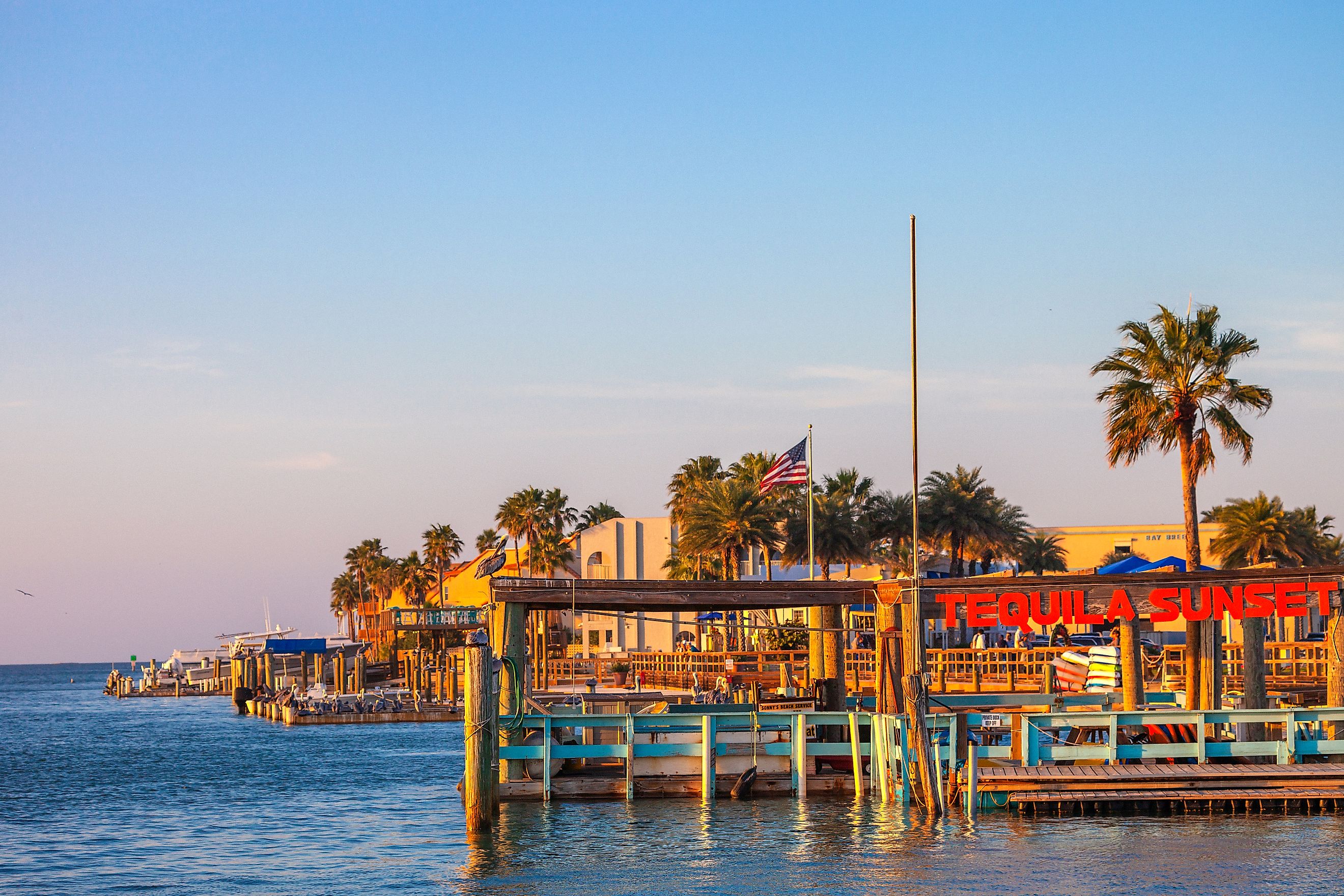 Tequila Sunset beach bar at the coast of South Padre Island, via peeterv / iStock.com