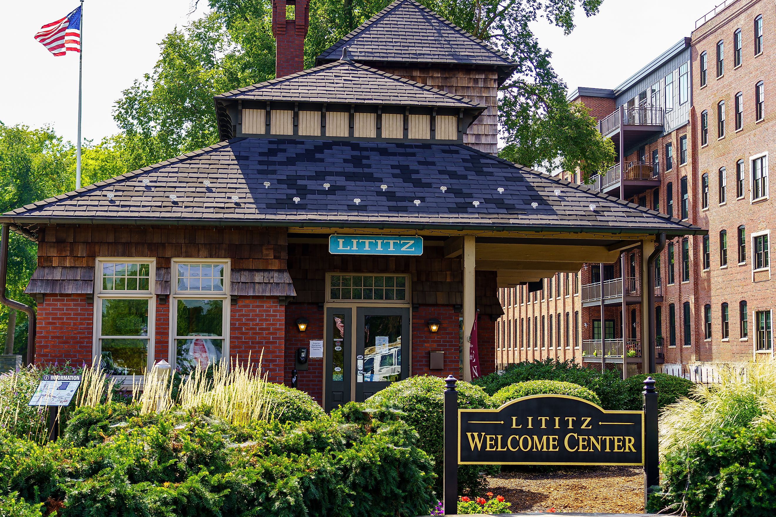 The Lititz Welcome Center is located at the Lititz Spring Park in the downtown area. Editorial credit: George Sheldon / Shutterstock.com