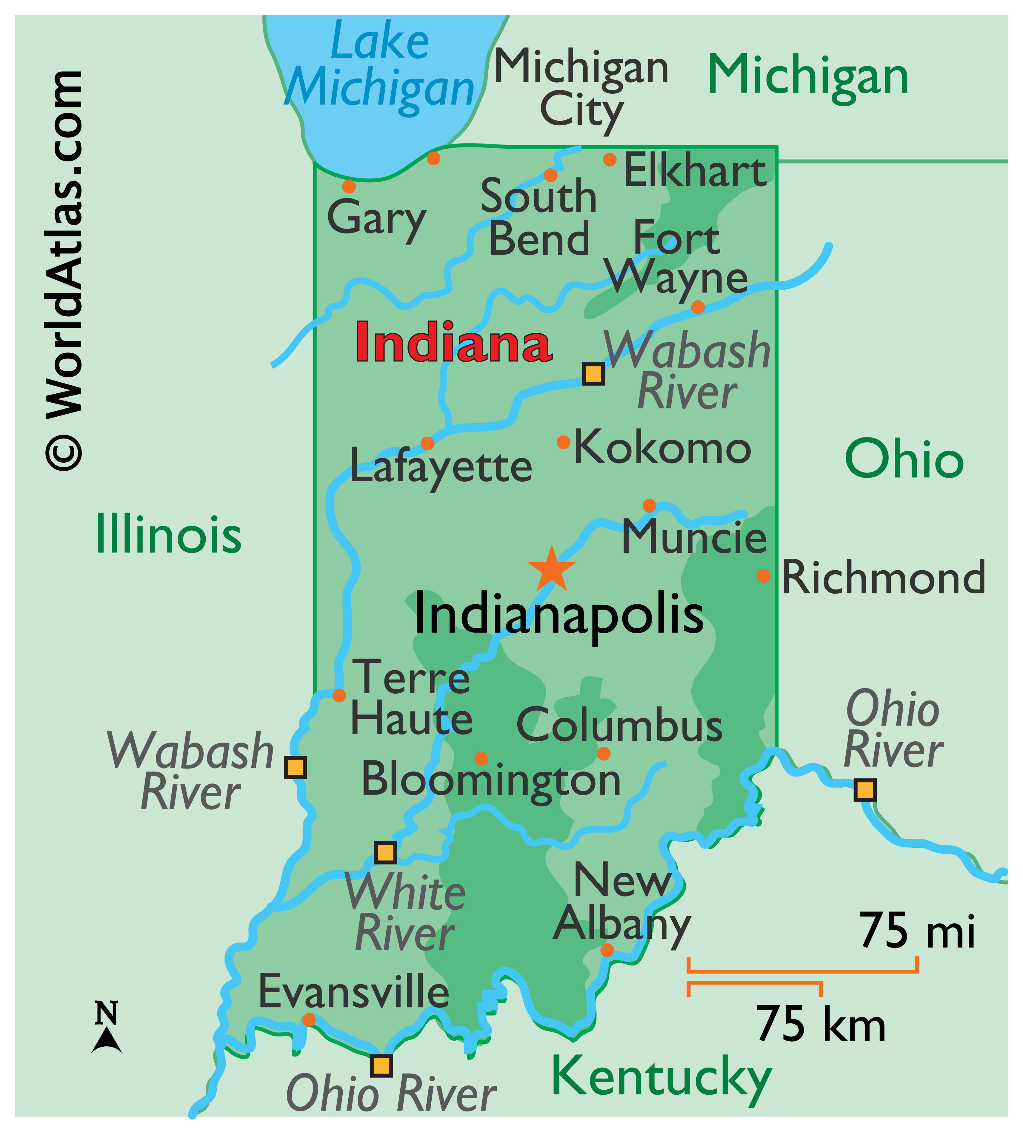 Indiana Maps Facts World Atlas