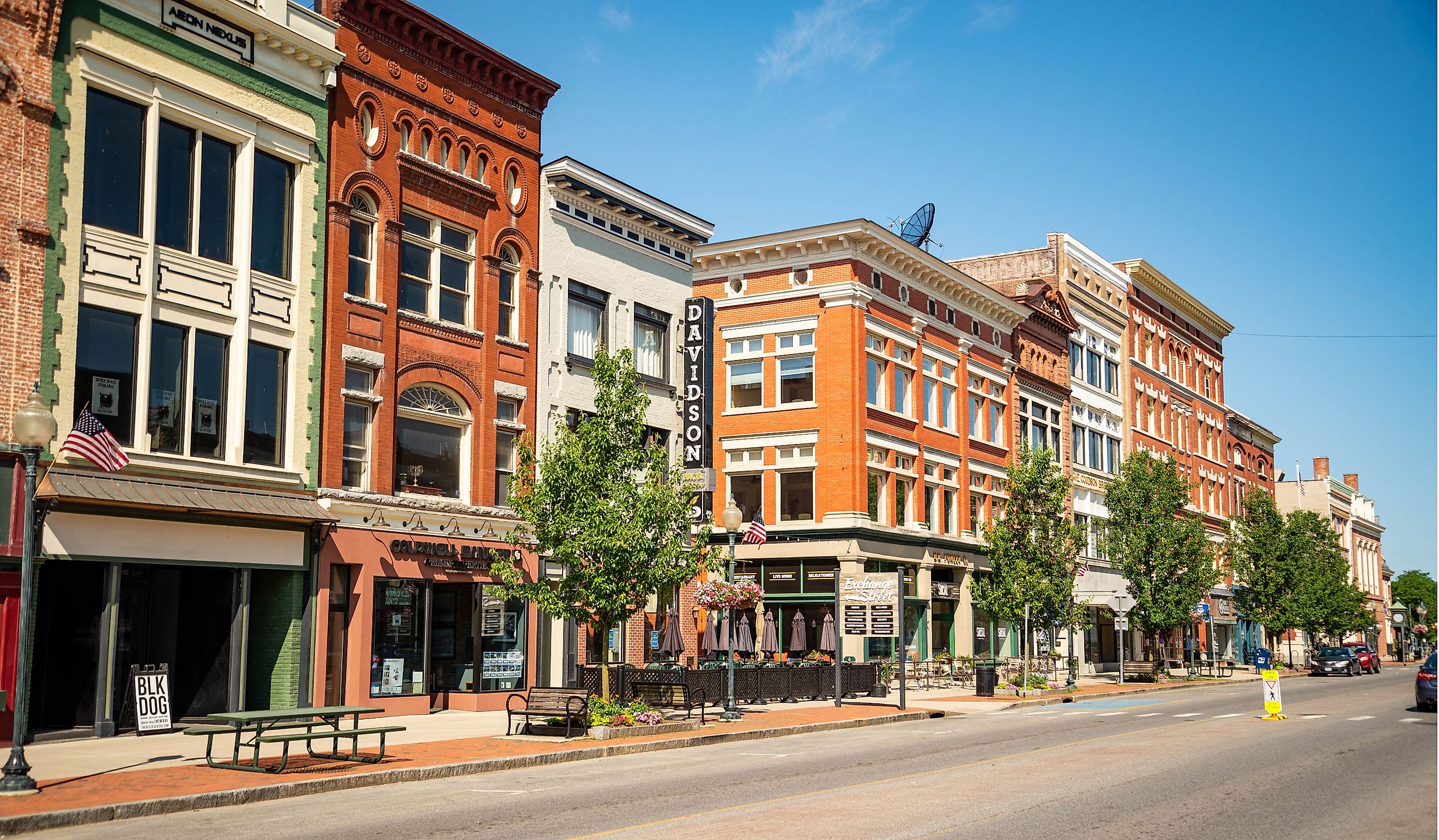 Exterior of brick building in the historical centre in Saratoga Springs, NY. Editorial credit: Enrico Della Pietra / Shutterstock.com