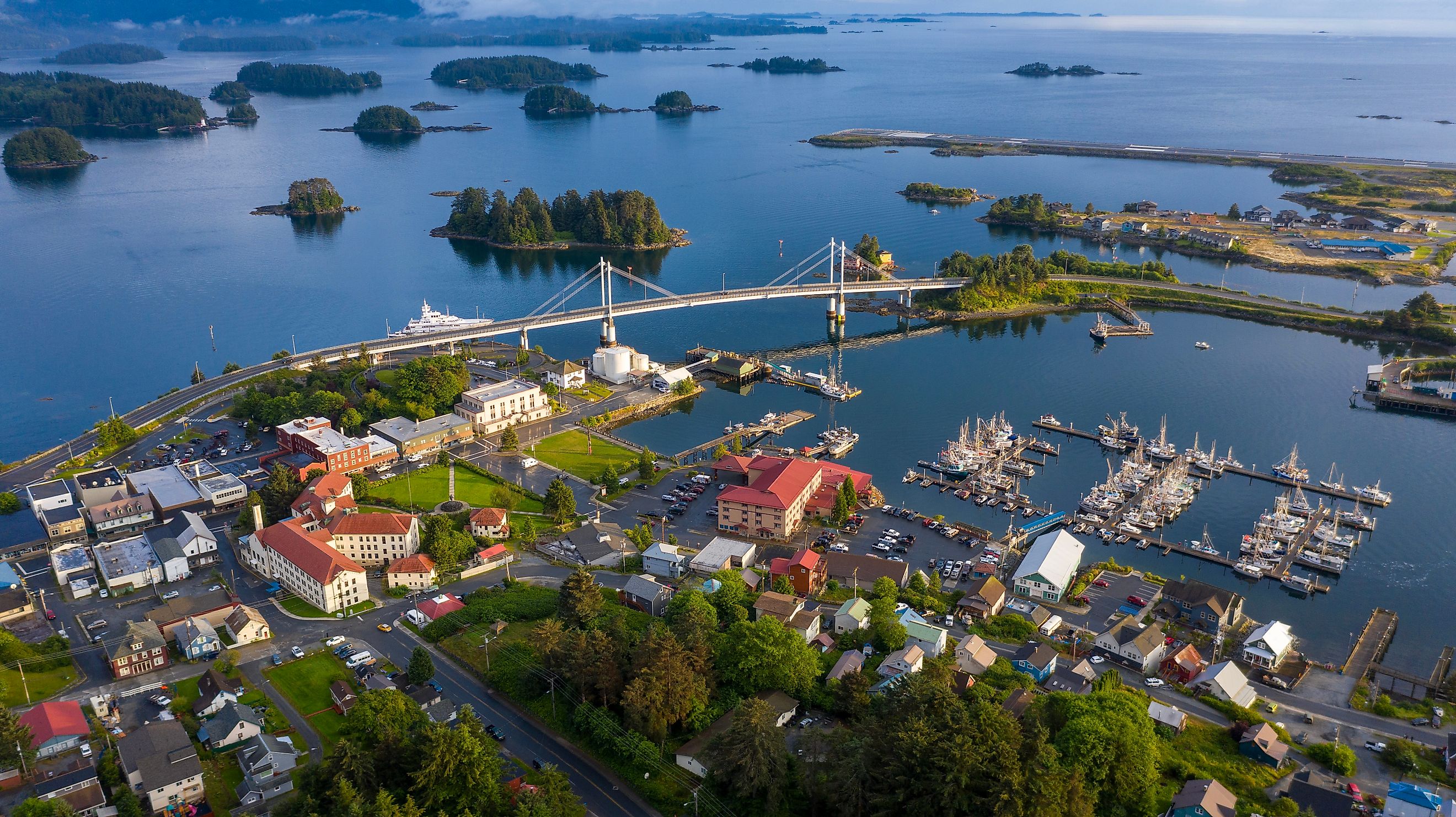 Aerial view of Sitka, Alaska.