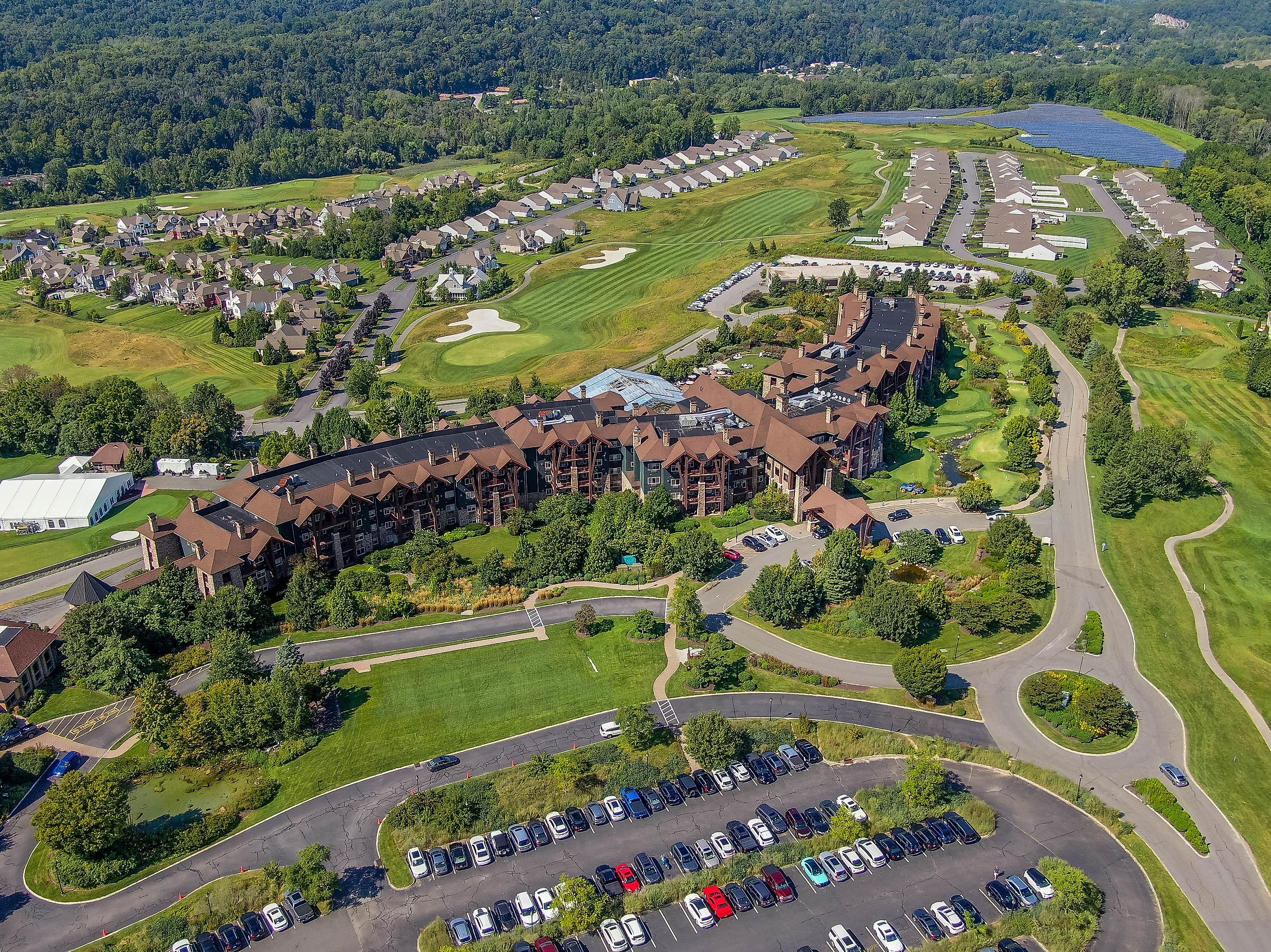 Aerial view of Crystal Springs Resort in Hamburg, New Jersey.