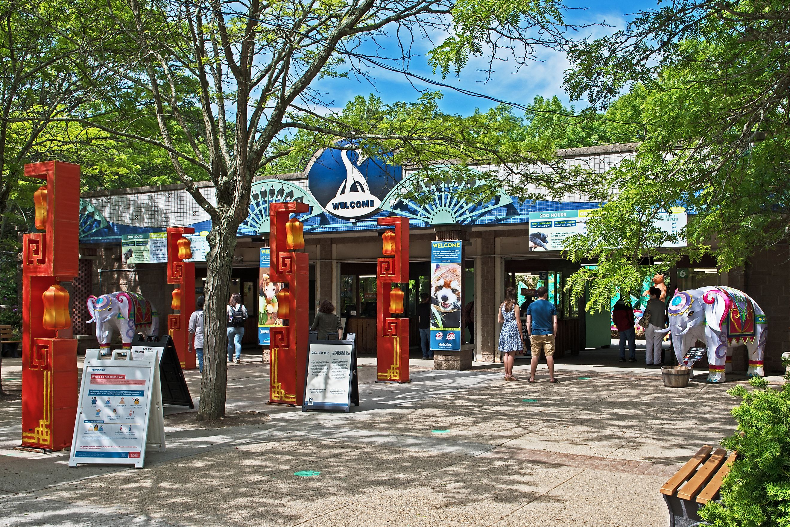 Providence, Rhode Island: the entrance to the Roger Williams Park Zoo, which contains more than 150 animals in natural settings.