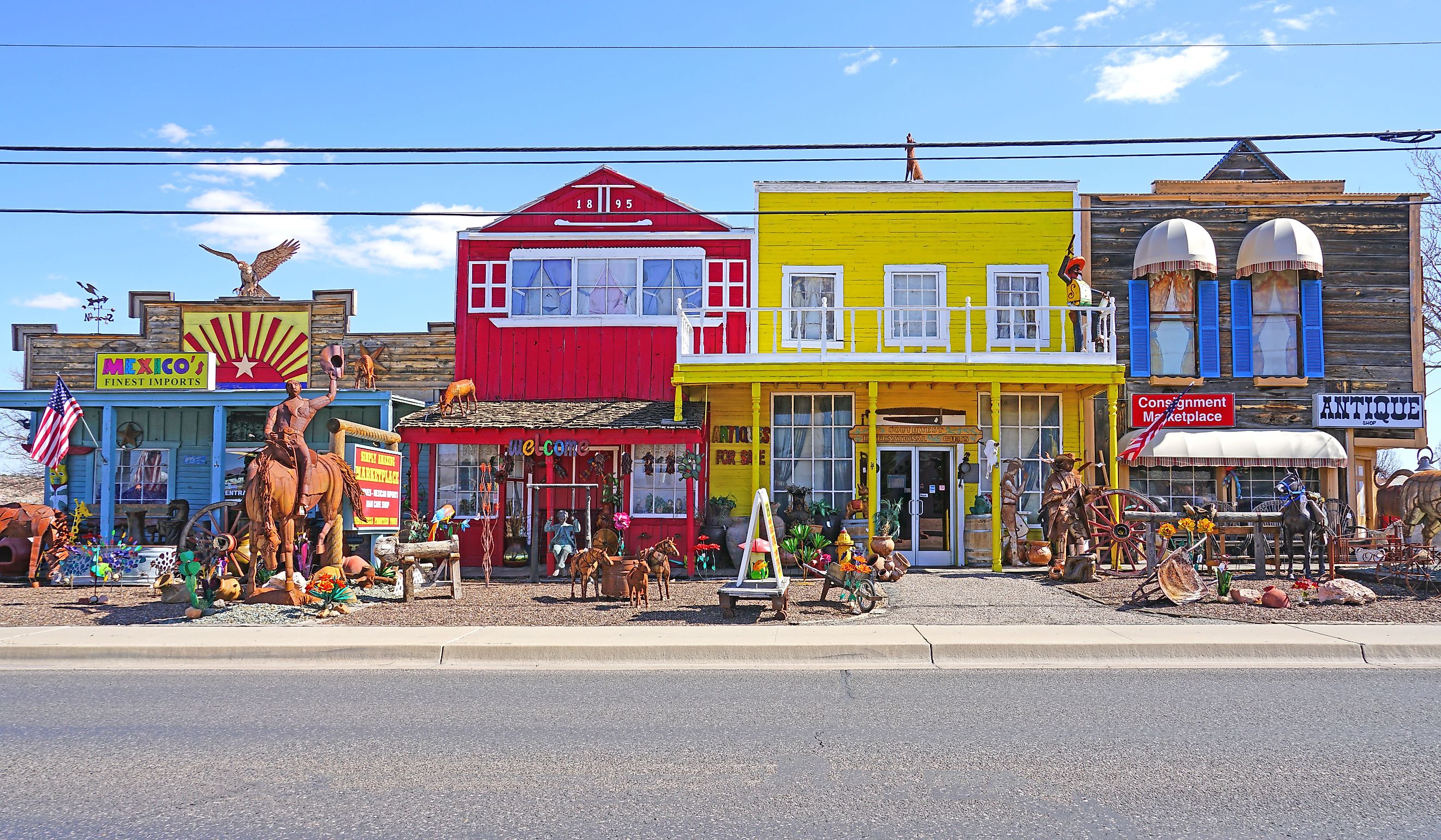 View of vintage signs in historic Old Town Cottonwood, in Yavapai County, Arizona. Editorial credit: EQRoy / Shutterstock.com