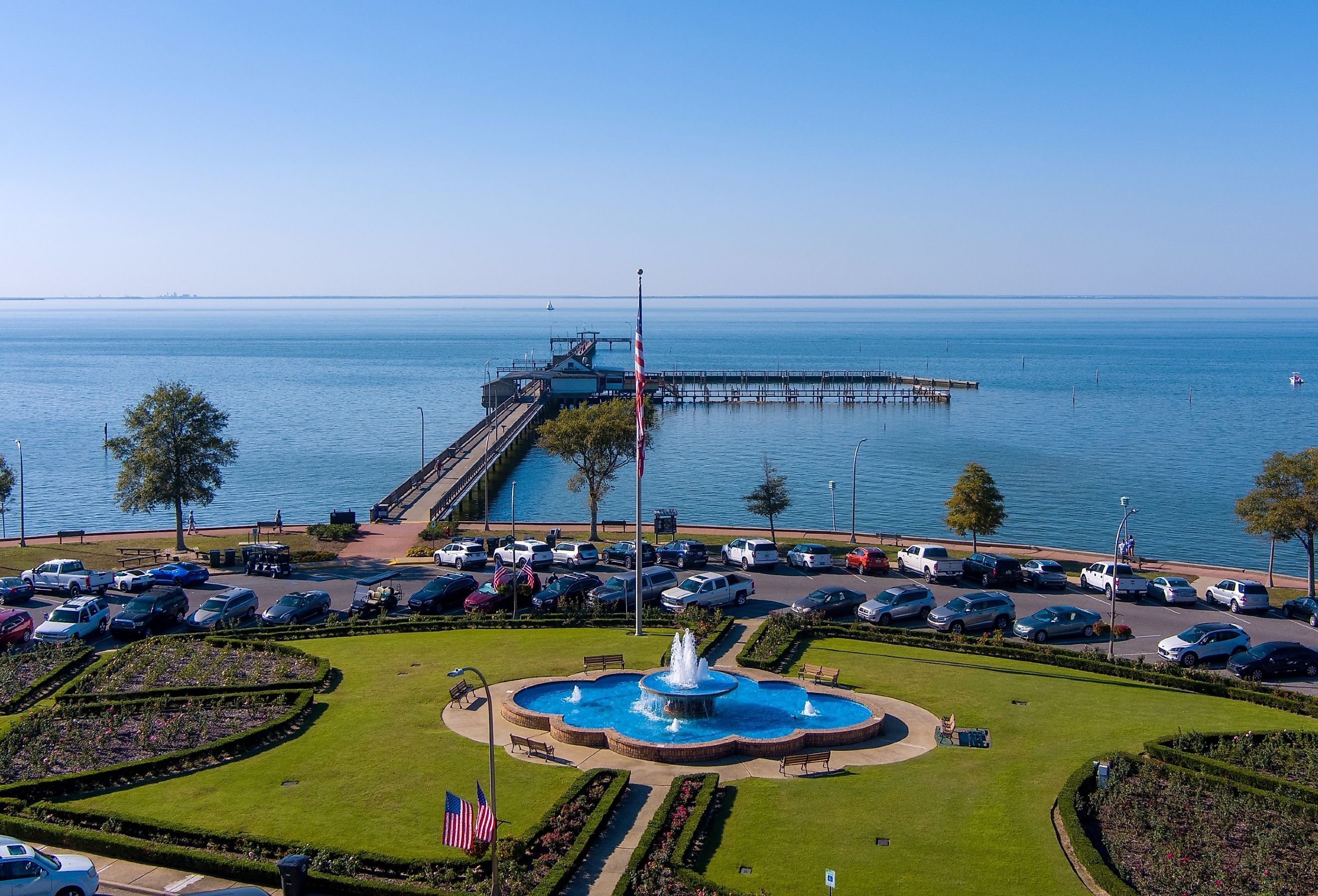 Aerial view of the Fairhope, Alabama Municipal Pier.