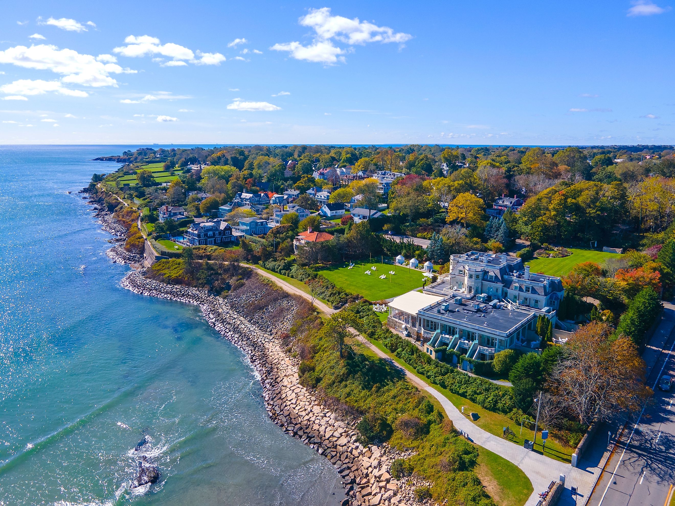 Aerial view of Newport, Rhode Island.