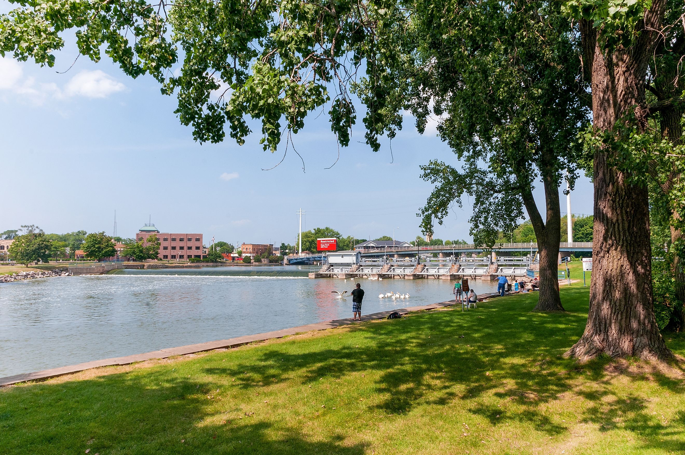 Dam on Fox River at Menasha, Wisconsin.