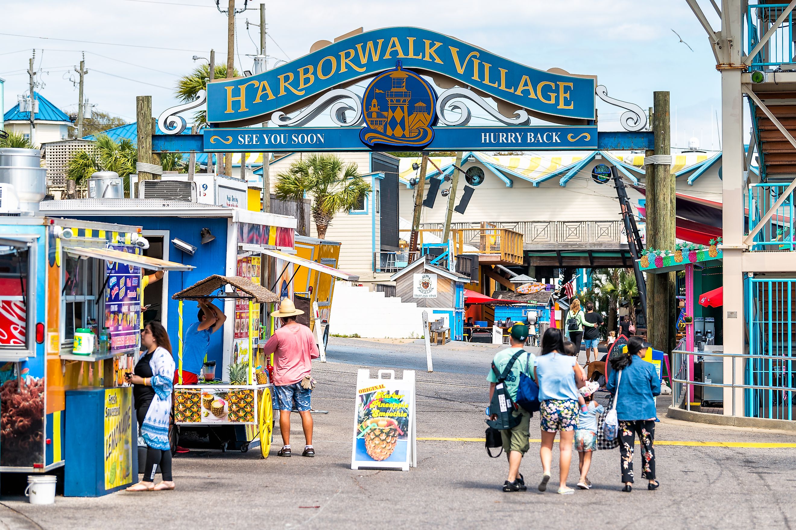 Harborwalk Village in Destin, Florida. Editorial credit: Andriy Blokhin / Shutterstock.com.