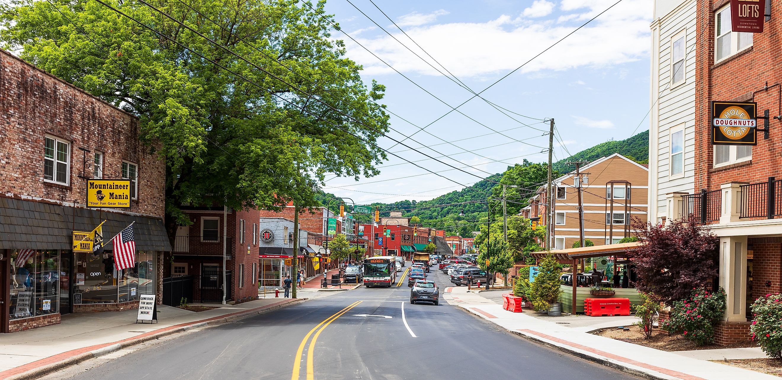 Main Street in the town of Boone in North Carolina. Editorial credit: Nolichuckyjake / Shutterstock.com