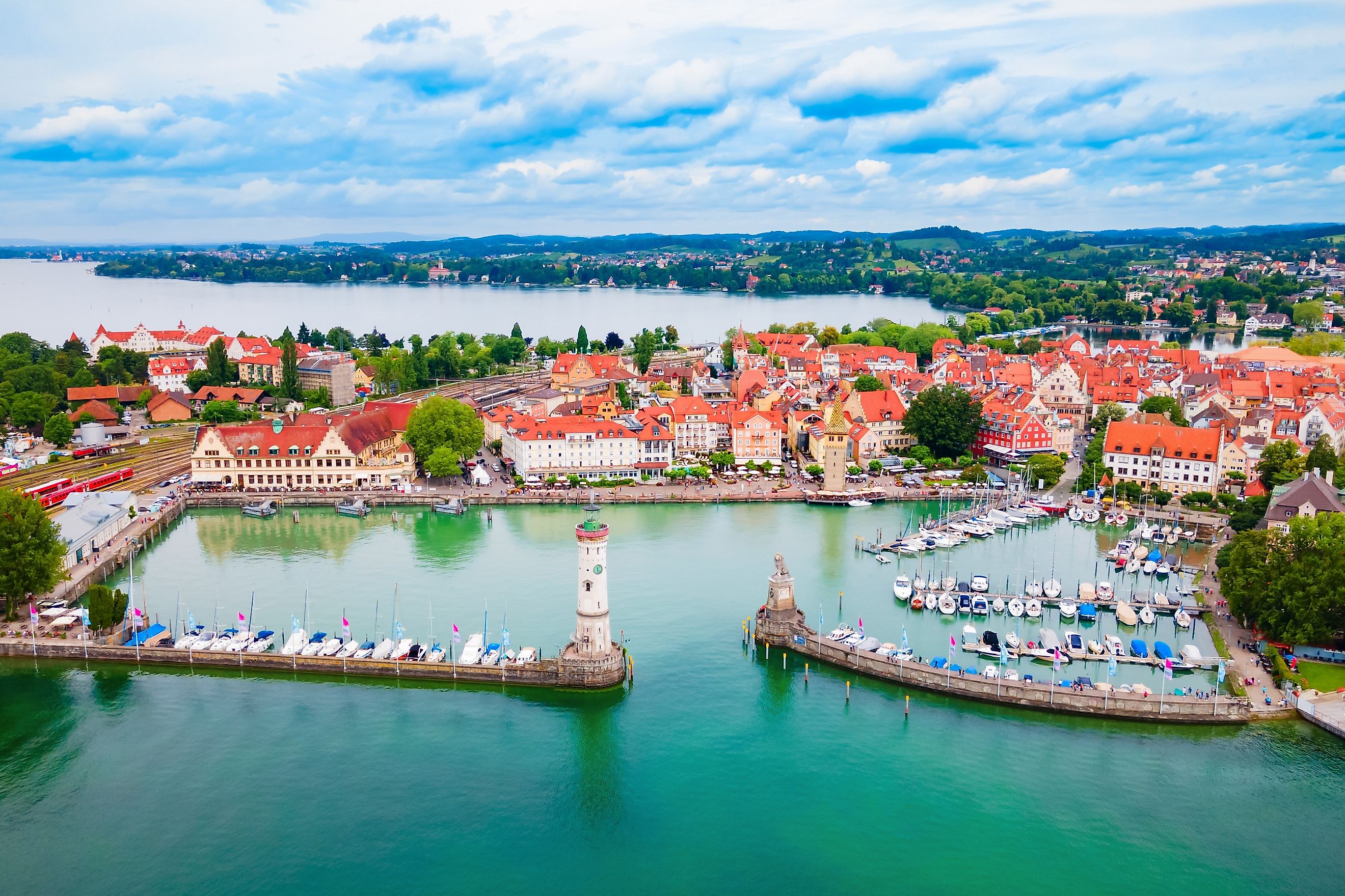 Aerial view of Lindau, Germany.