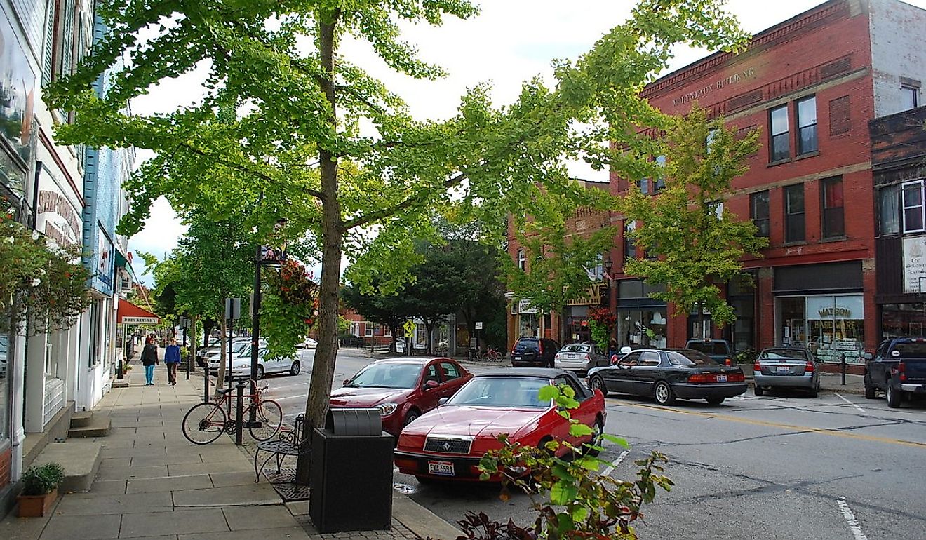 Downtown Oberlin, Ohio.