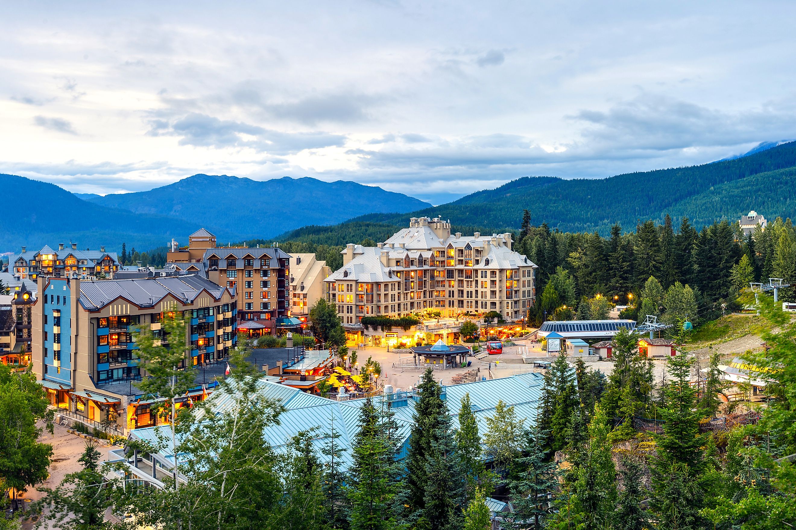 Aerial view of Whistler, British Columbia, Canada.